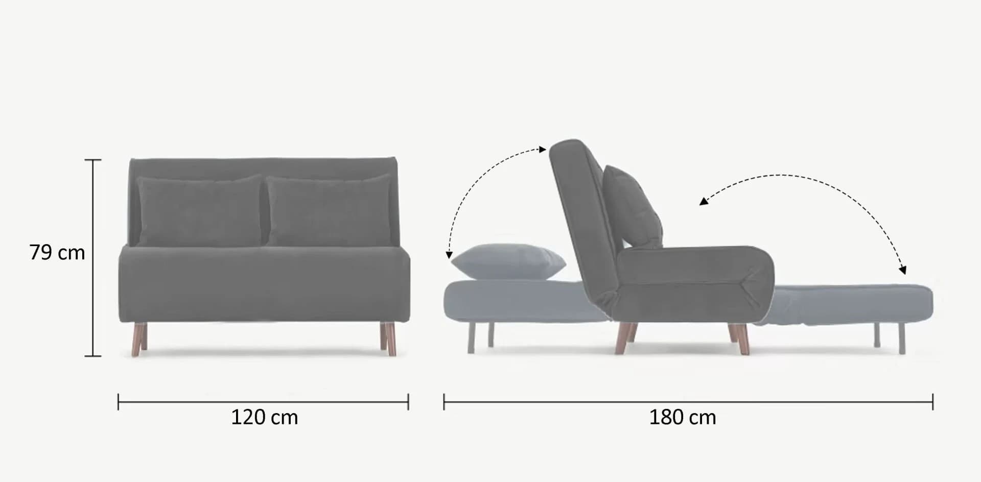 Dvoumístná rozkládací pohovka Seater Folde, Krémová 2