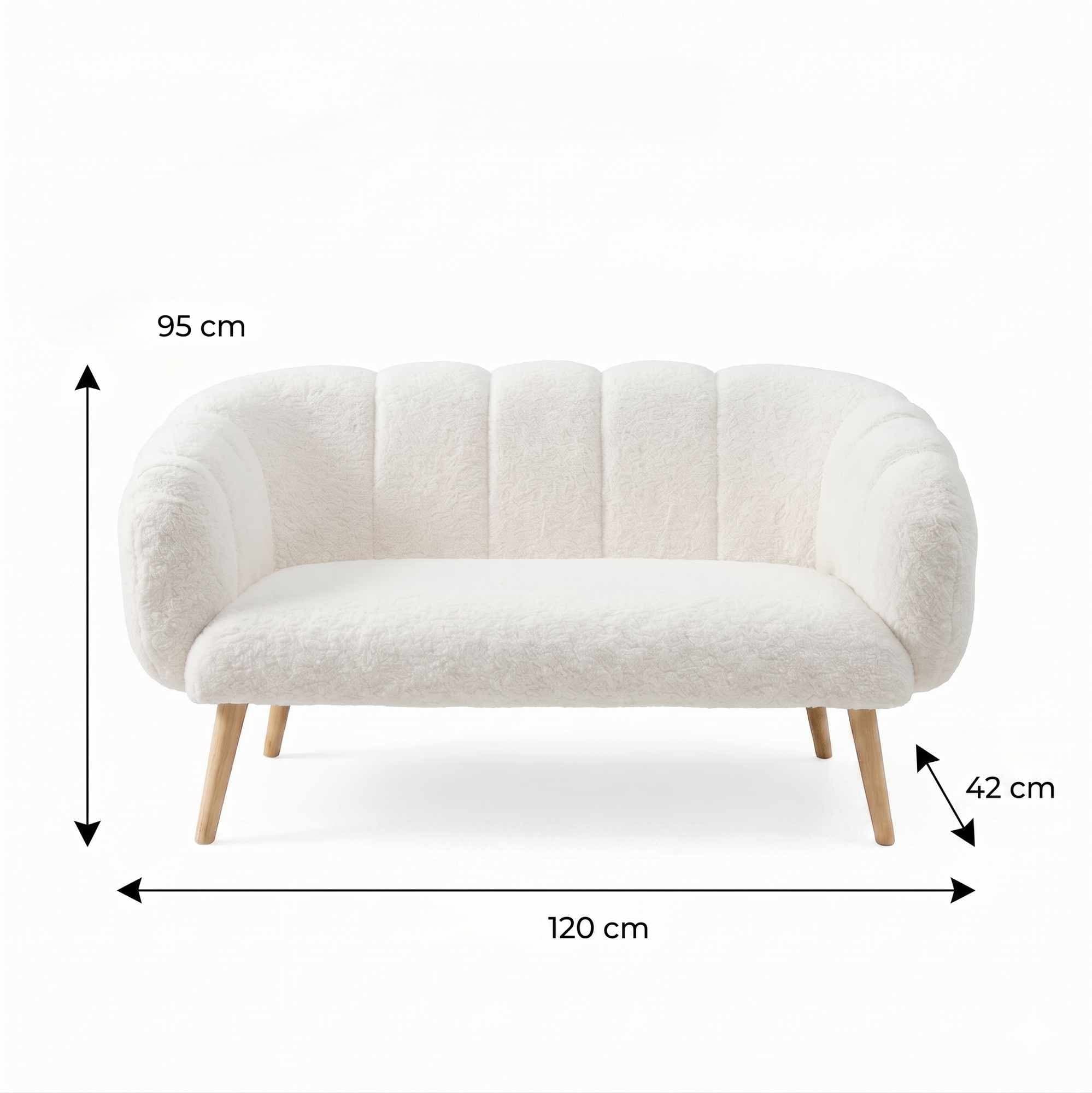 Dvoumístná pohovka Lotus 120 cm, Wellsoft bílá 4