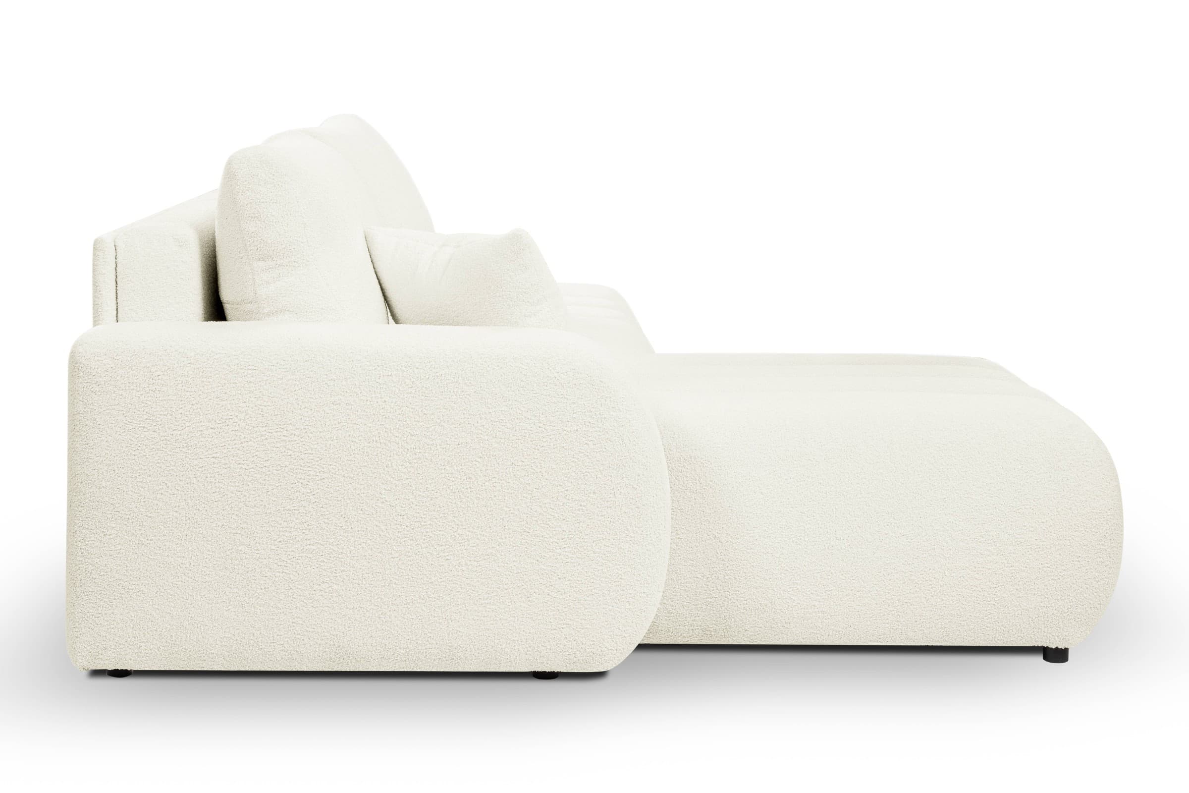 Rozkládací rohová sedací souprava Baloo 276 cm, Lambi 1 bouclé smetanově bílá levá, levá strana 6