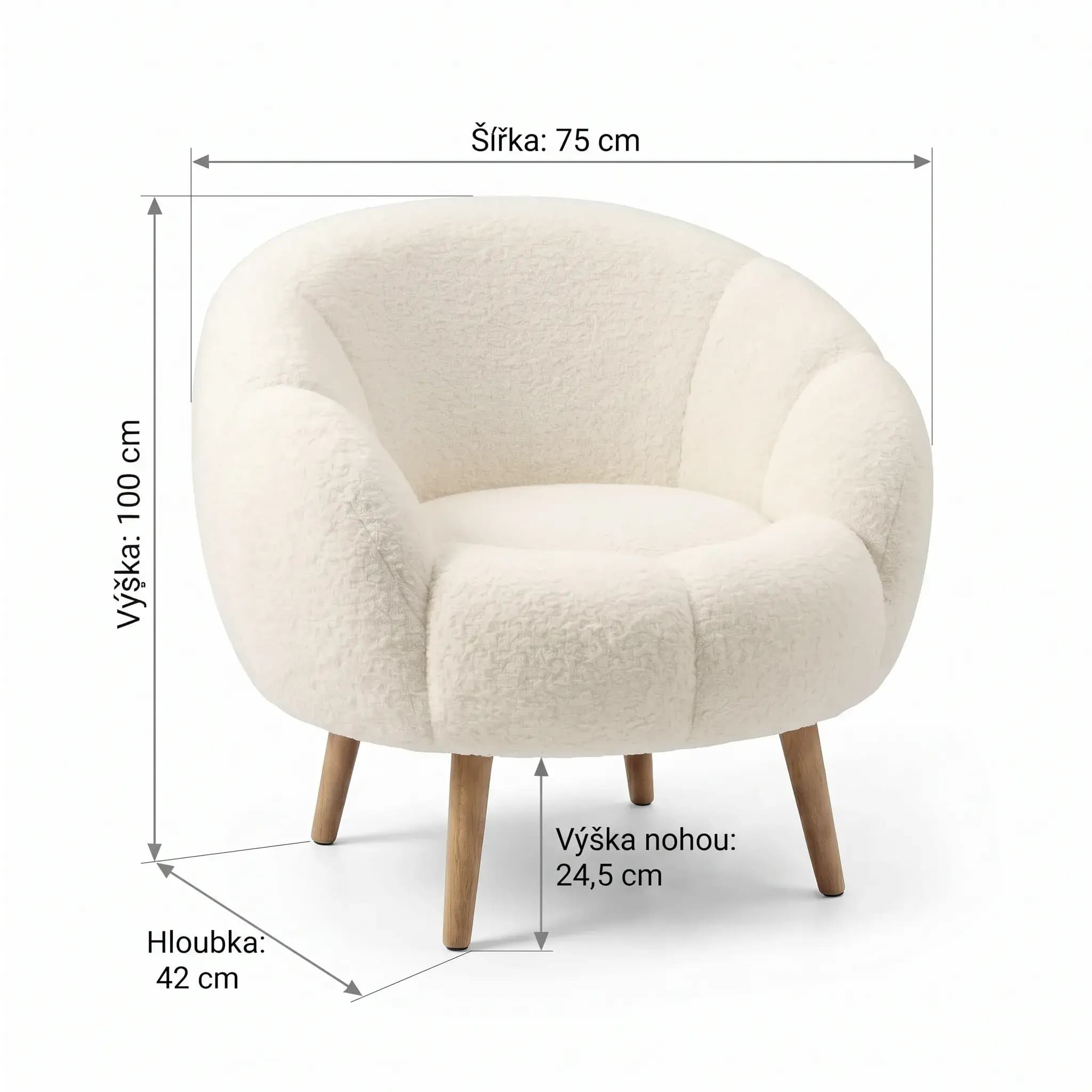 Designové křeslo Lida, Bílé 3