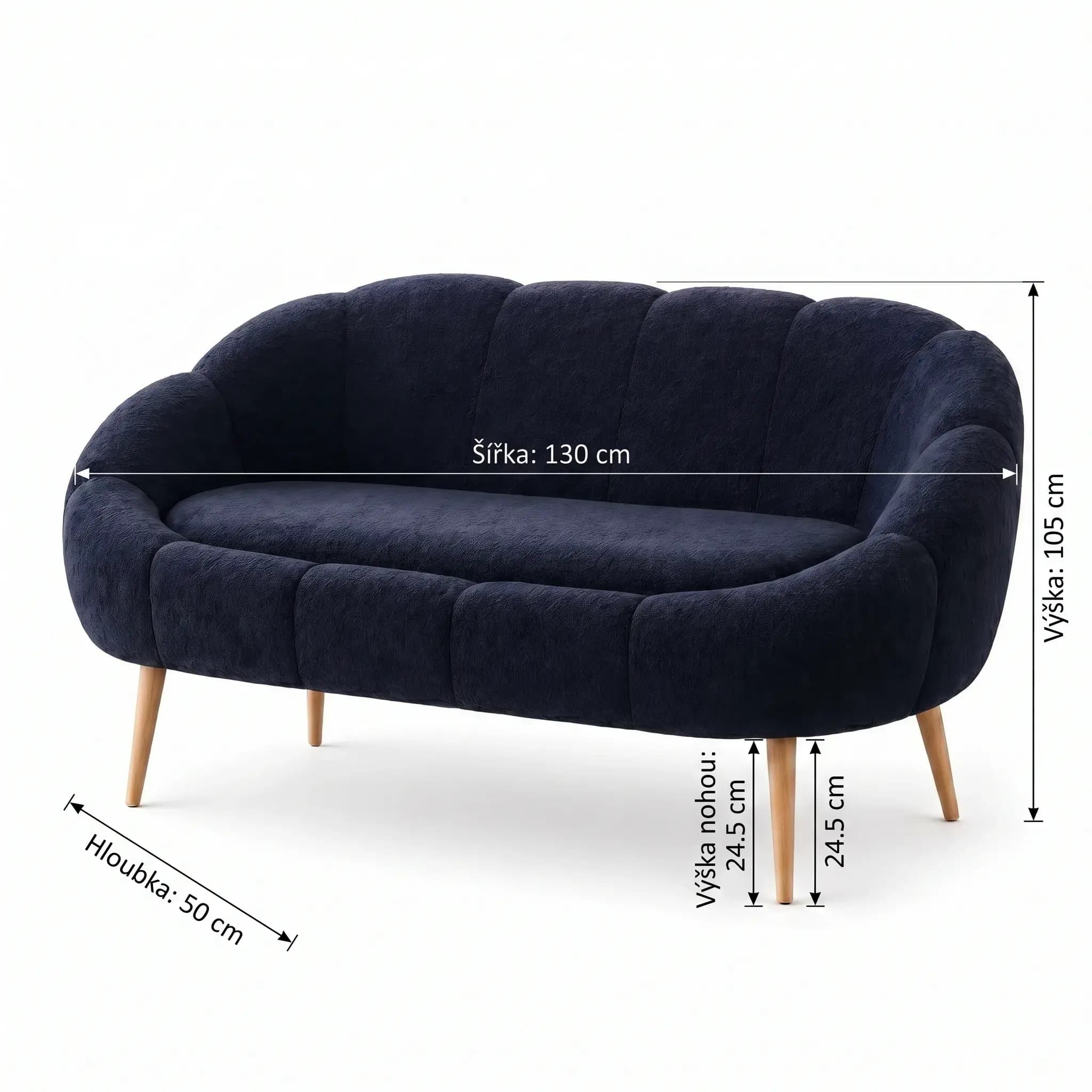 Dvoumístná pohovka Lida 130 cm, Antracit 3