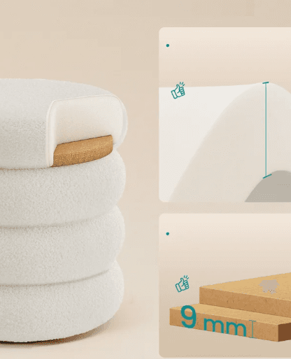 Taburet s úložným prostorem Omi 43 cm, Bílý 3
