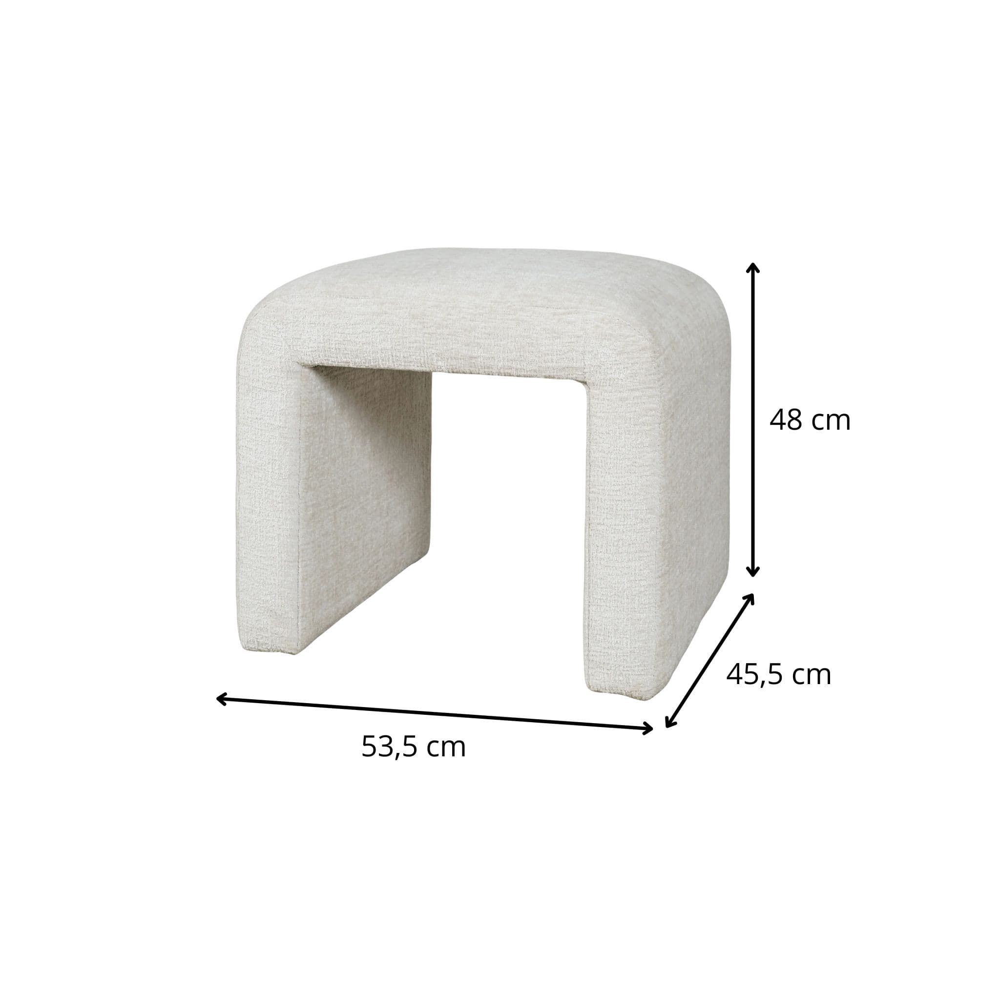 Taburet Leith 53,5 cm, Bílý 2