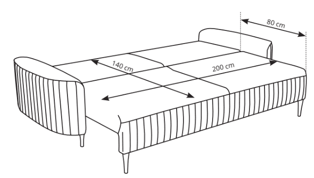 Rozkládací pohovka Vena 244 cm, Velluto 02 béžová 10
