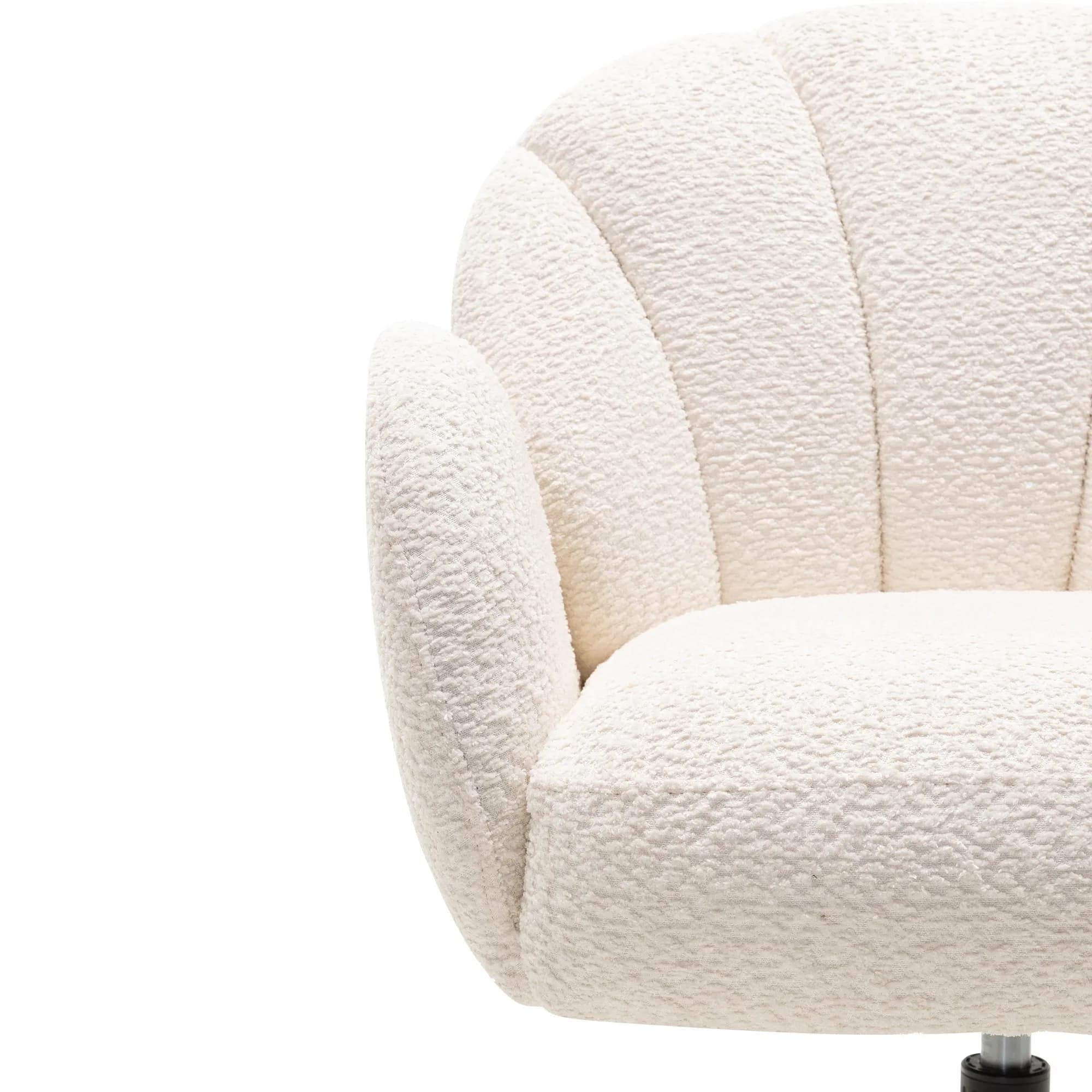 Otočné designové křeslo Casablanca bouclé, Bílé 4