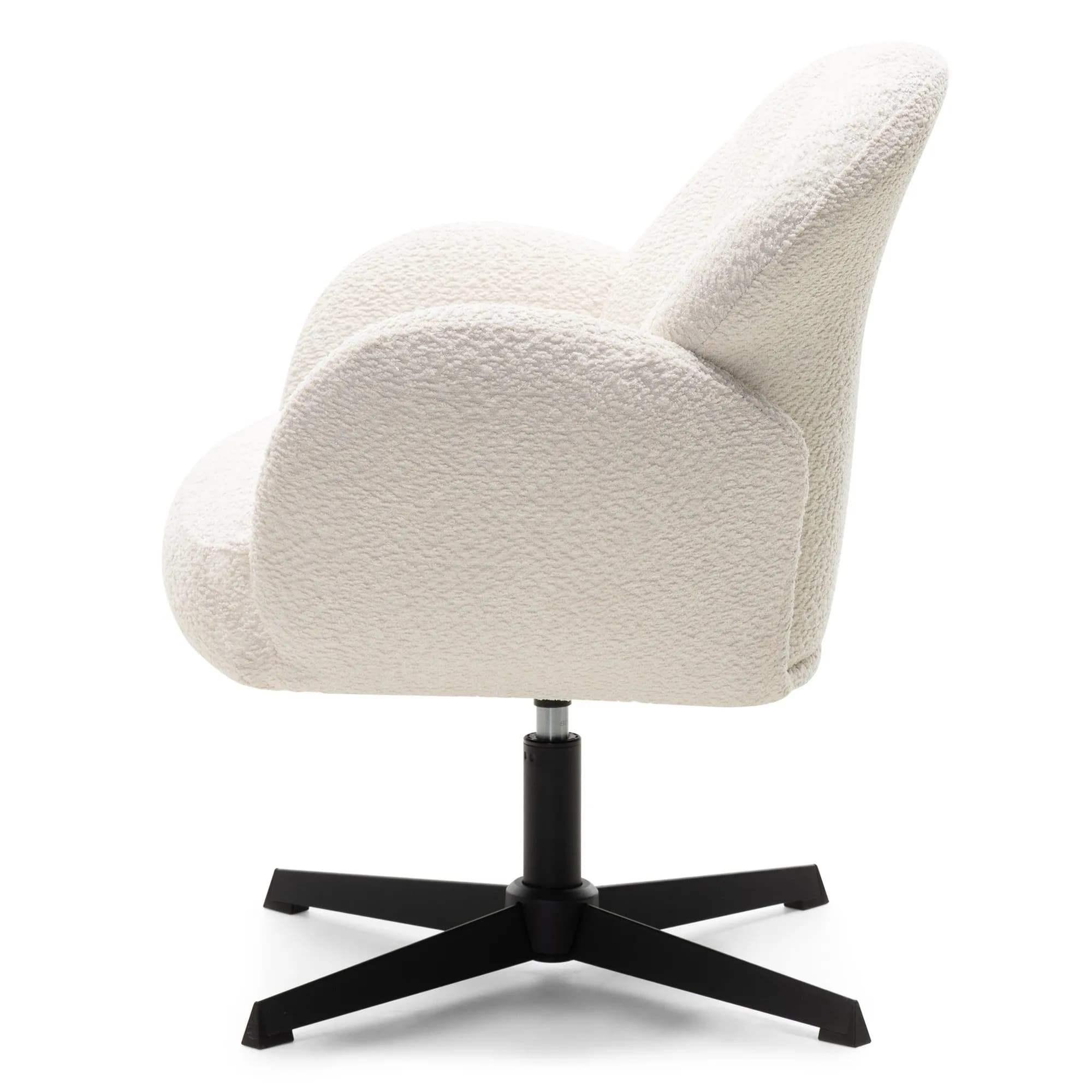 Otočné designové křeslo Casablanca bouclé, Bílé 8