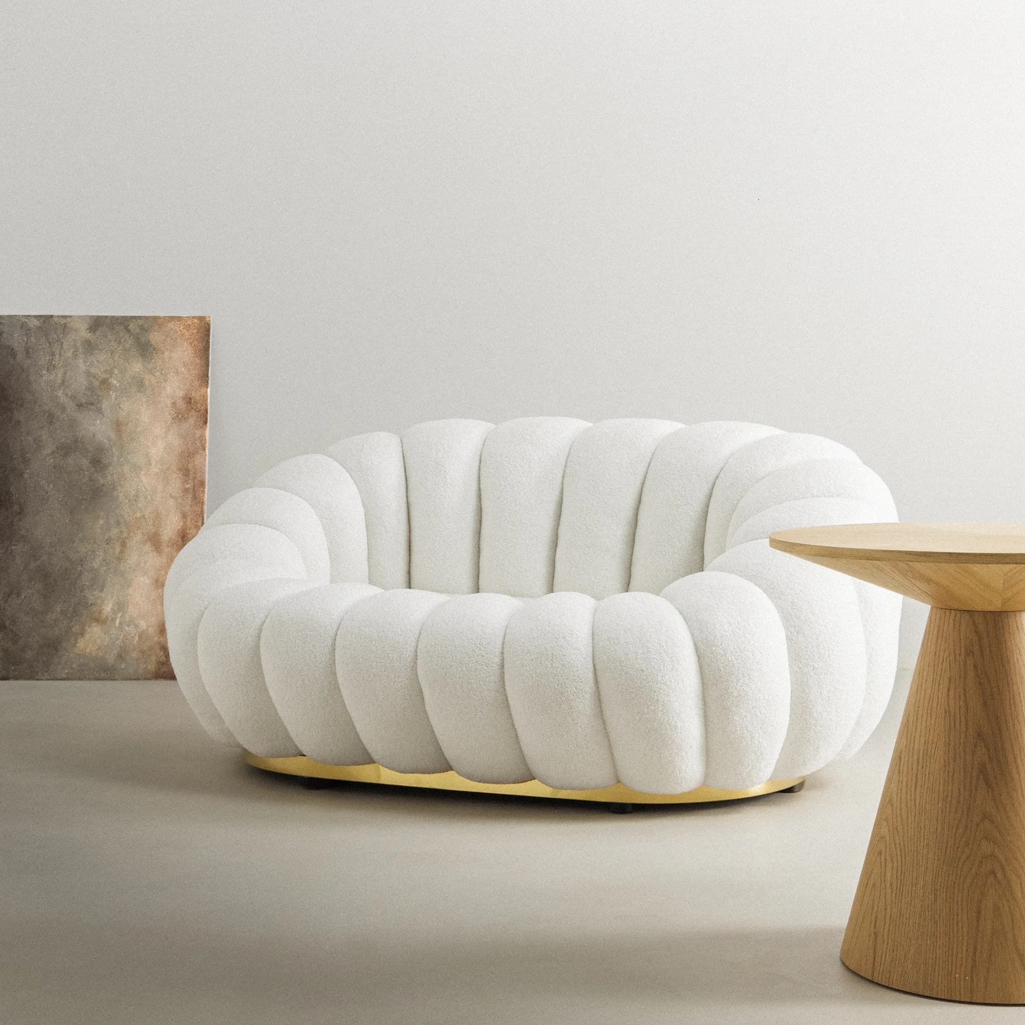 Designová pohovka Firence 145 cm, Boucle bílá 2