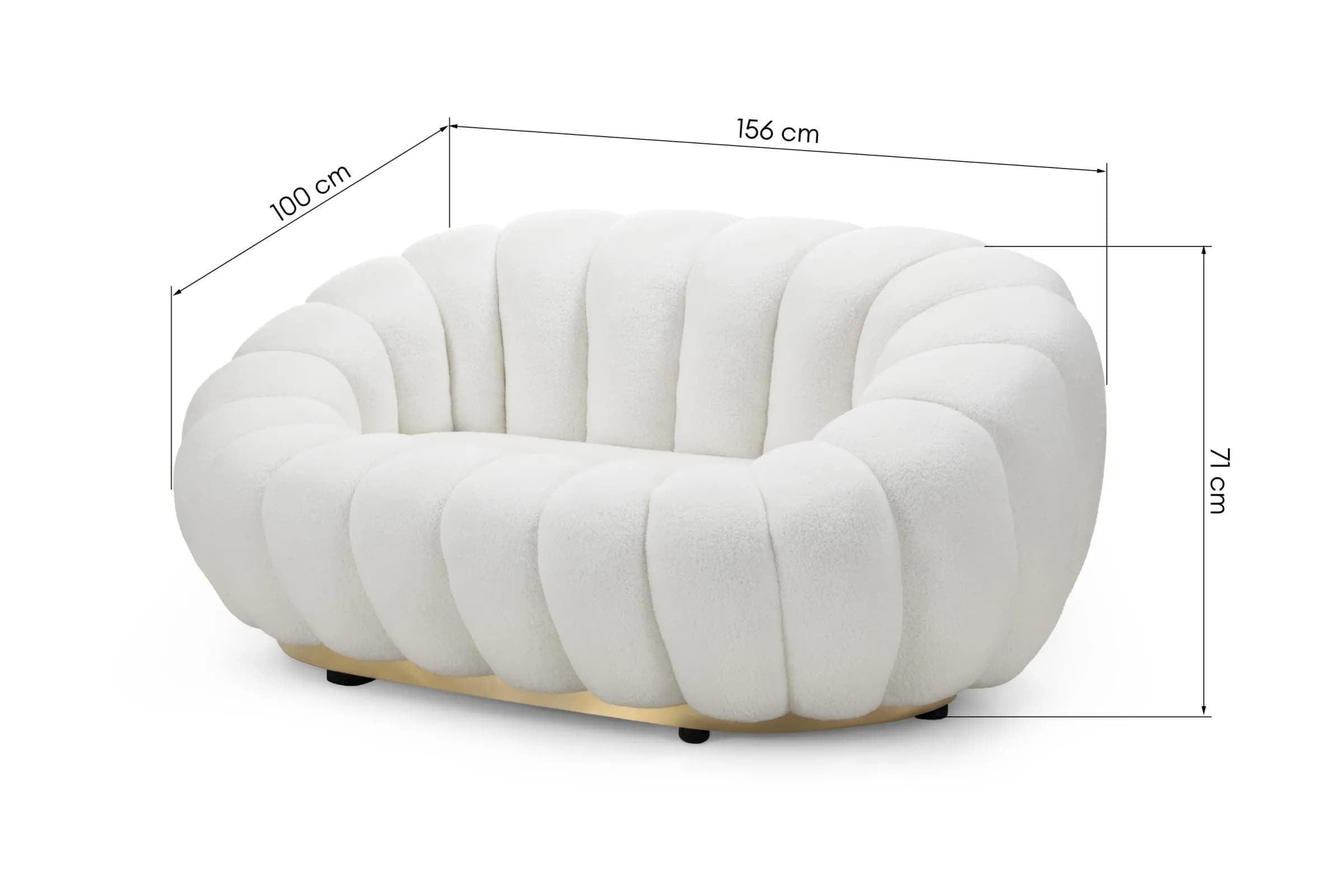 Designová pohovka Firence 145 cm, Boucle bílá 9