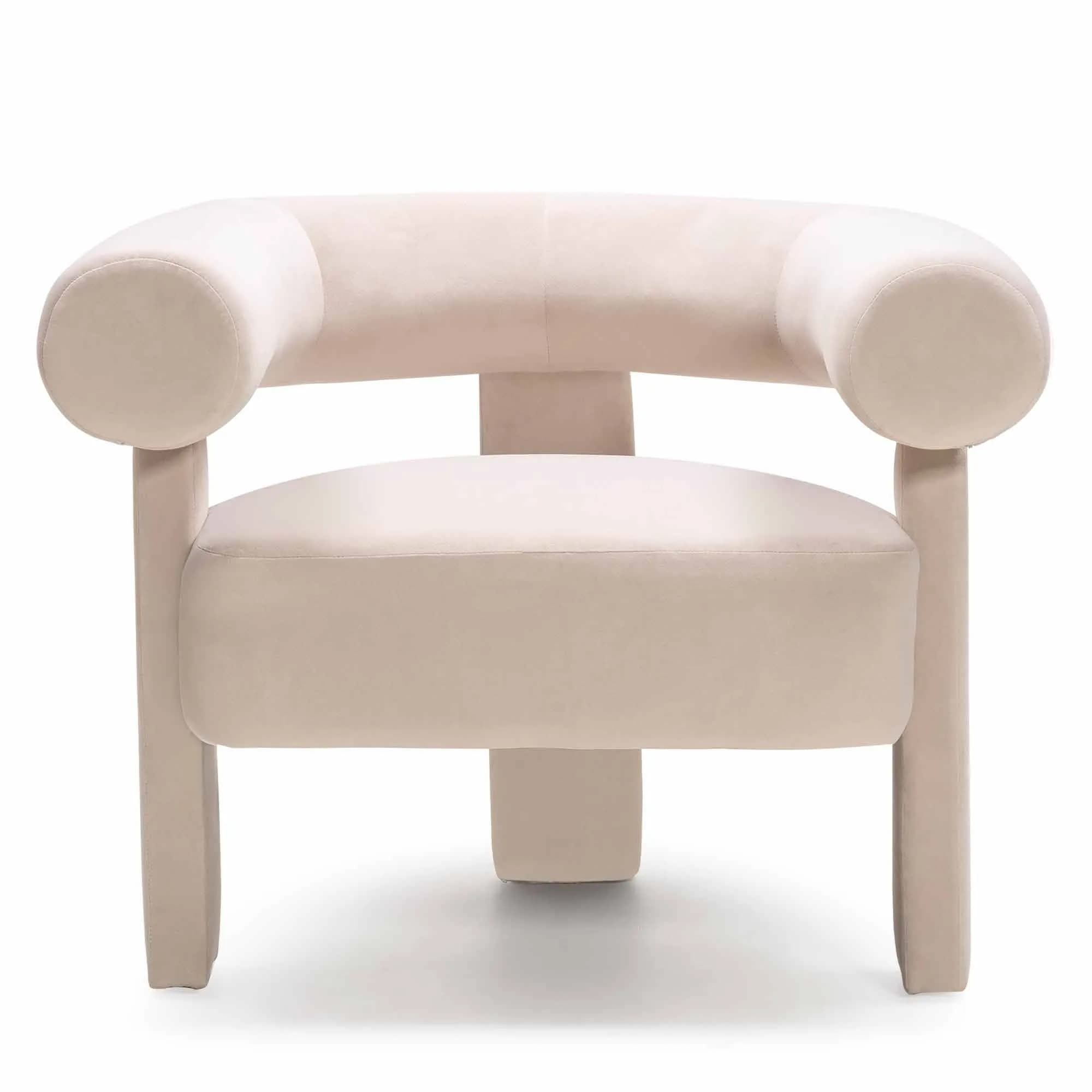 Designové sametové křeslo Hella