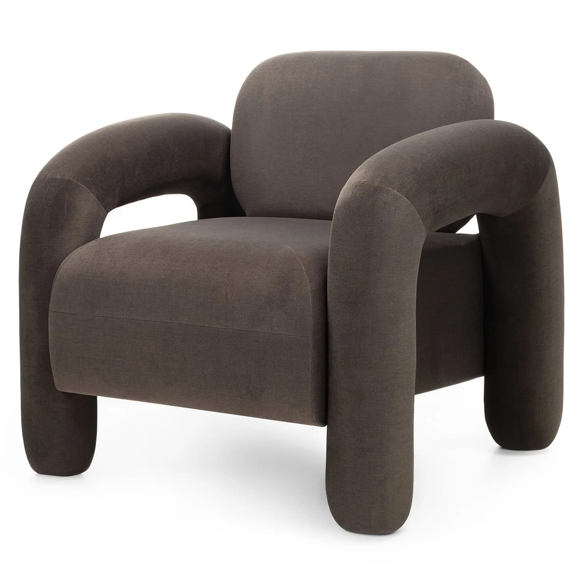 Designové křeslo Vico samet, Hnědé 3