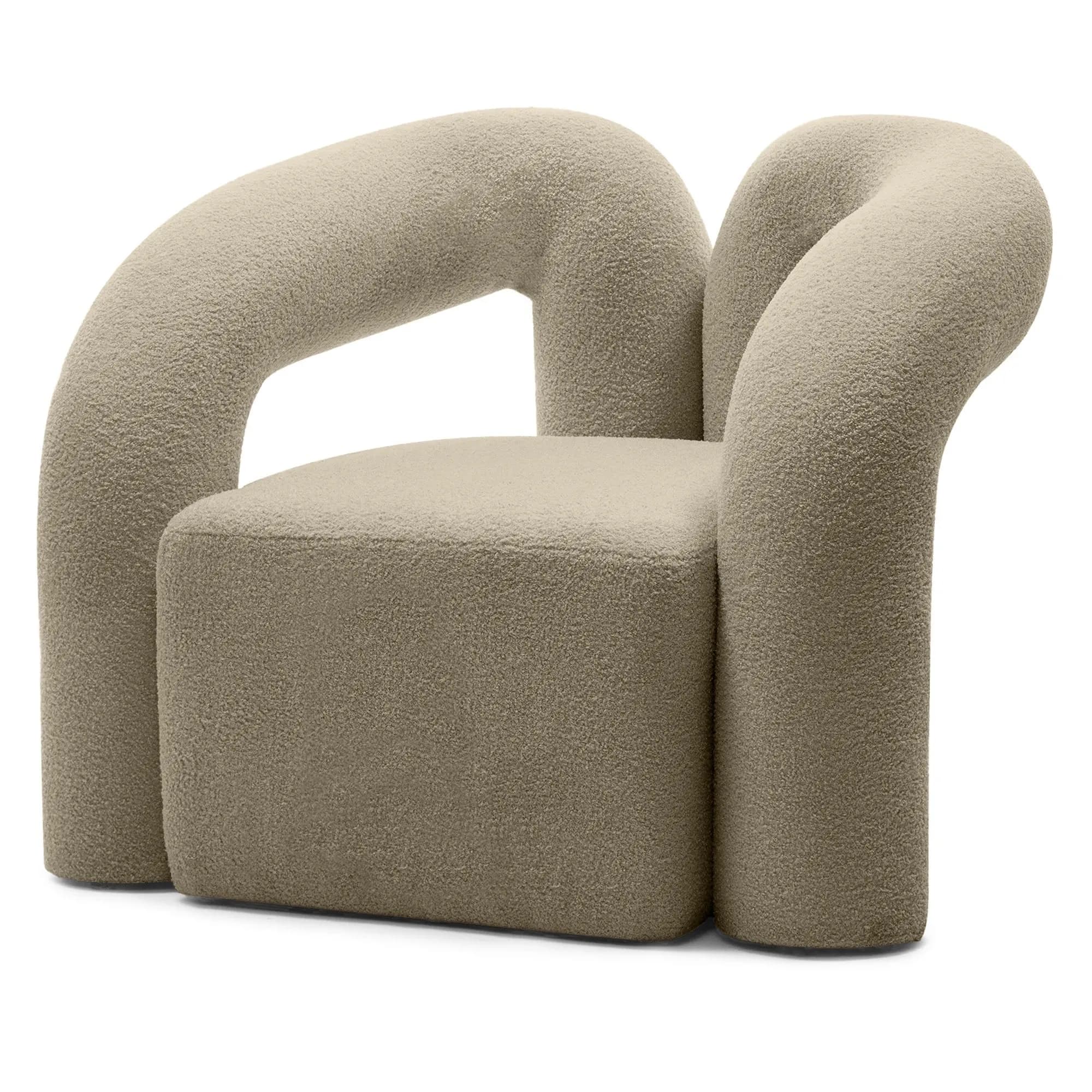 Designové křeslo Merry bouclé, Hnědé 4