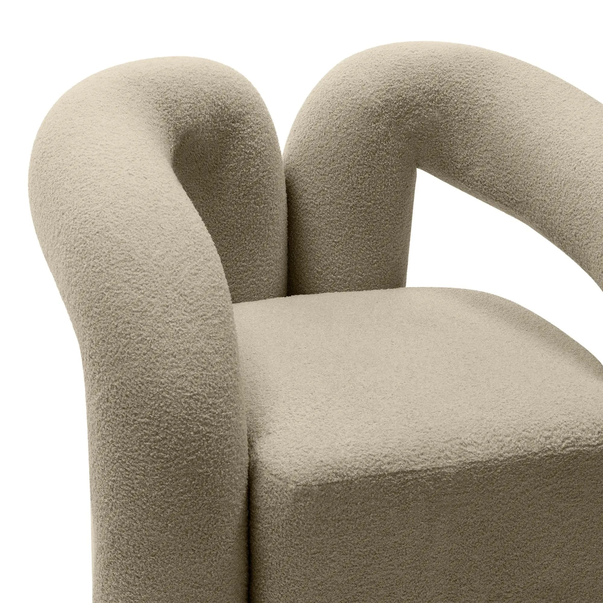 Designové křeslo Merry bouclé, Hnědé 6