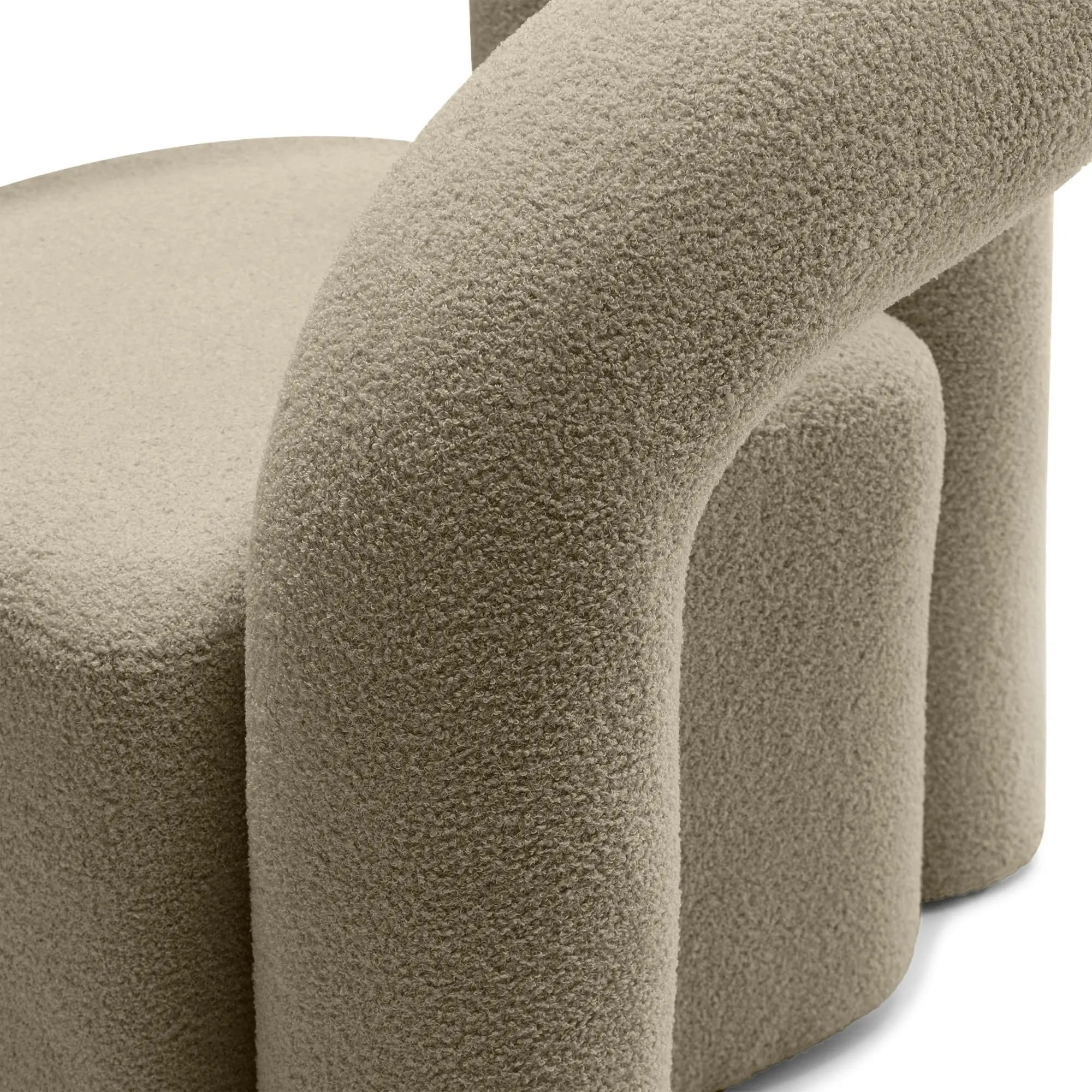 Designové křeslo Merry bouclé, Hnědé 7