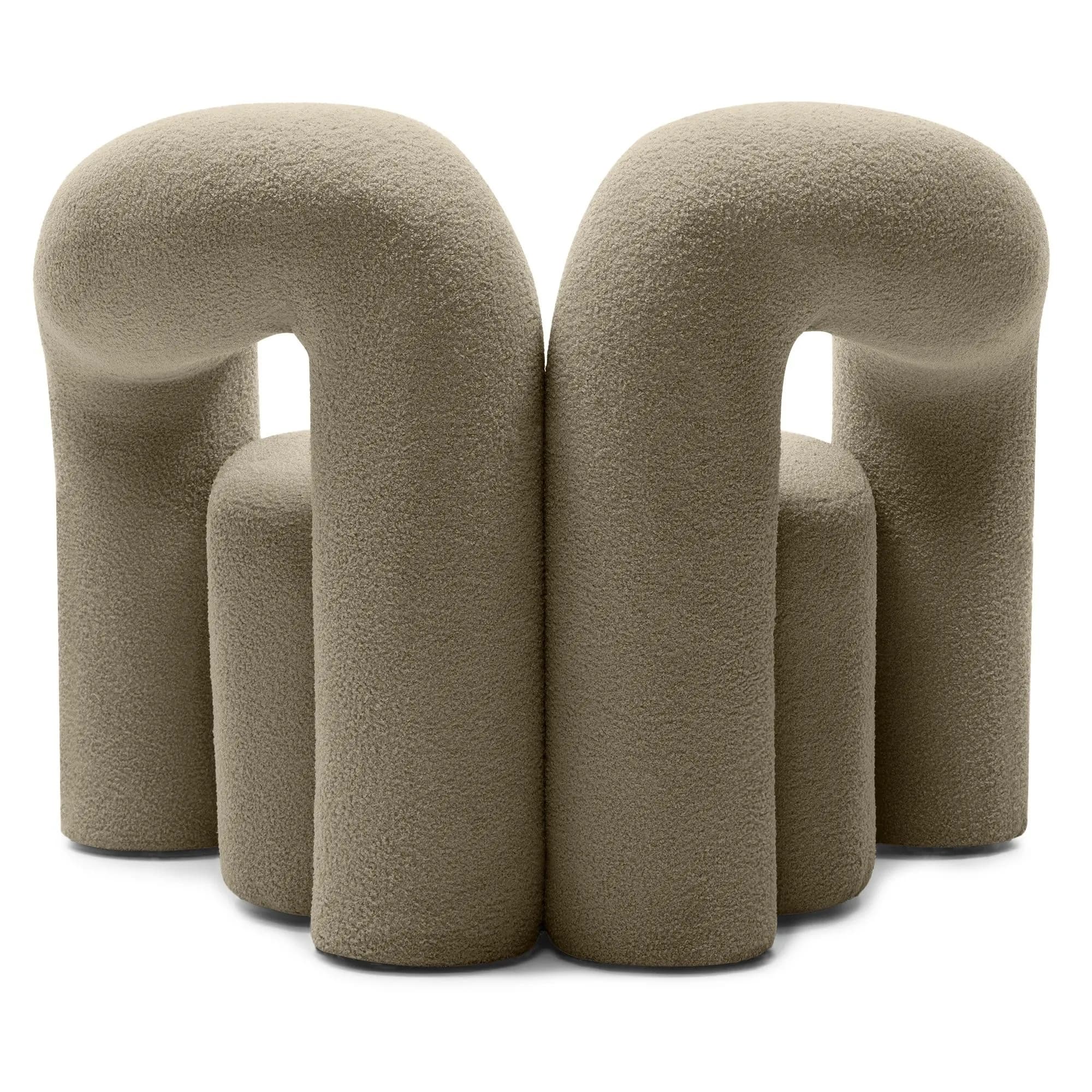 Designové křeslo Merry bouclé, Hnědé 8
