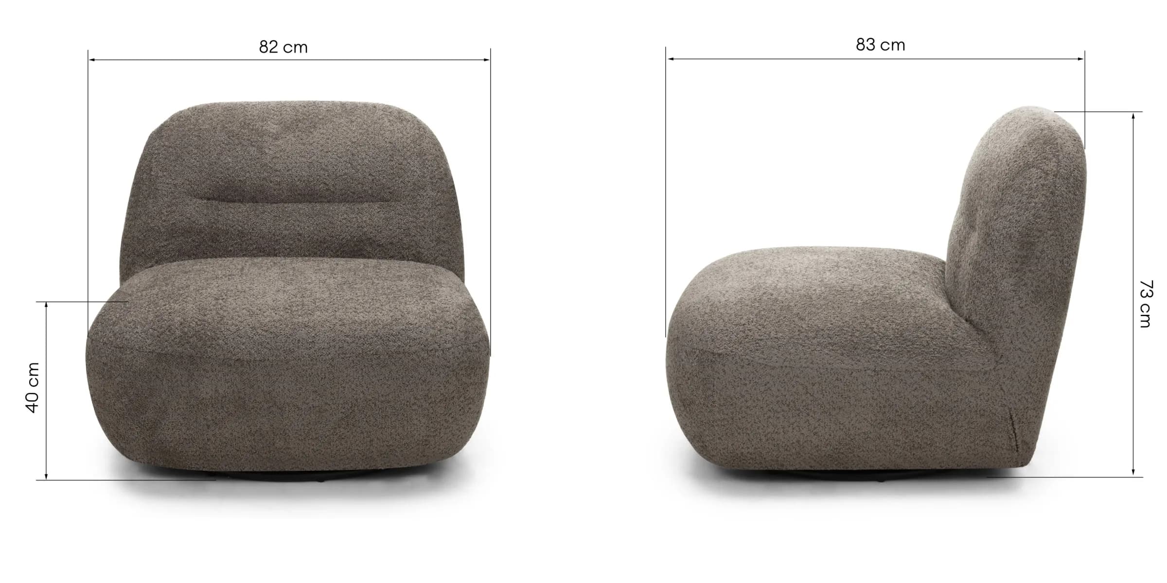 Otočné designové křeslo Giorgia, Hnědo-šedé 9