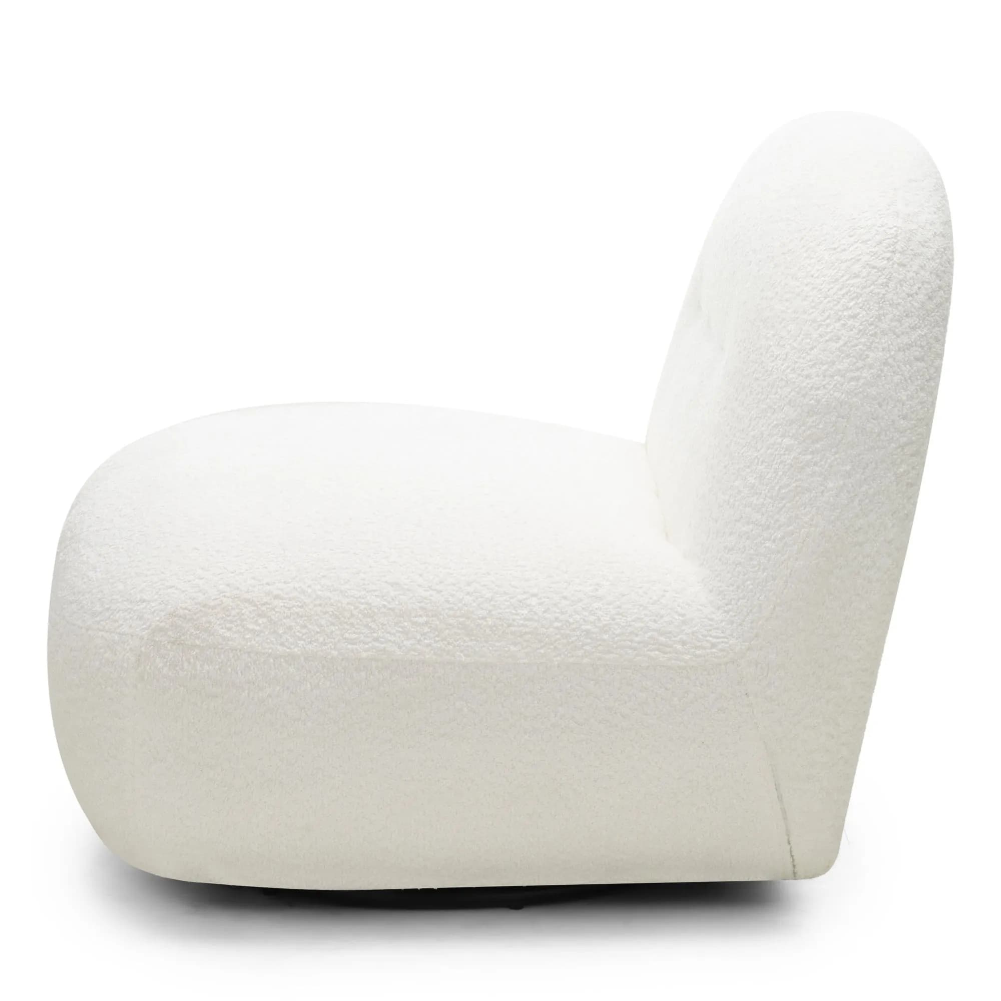 Otočné designové křeslo Giorgia bouclé, Krémové 5