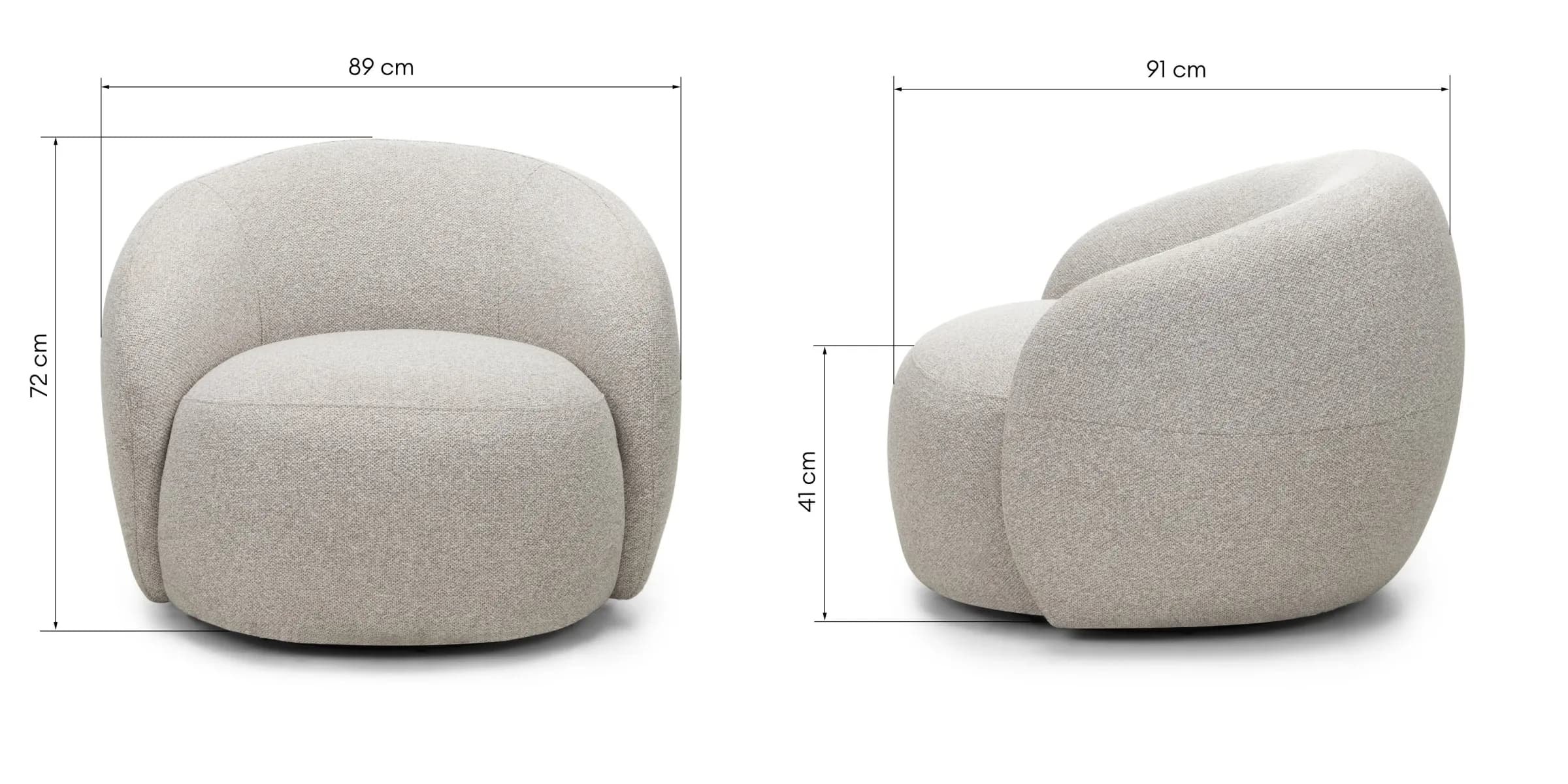 Otočné designové křeslo Nambi, Béžové 9