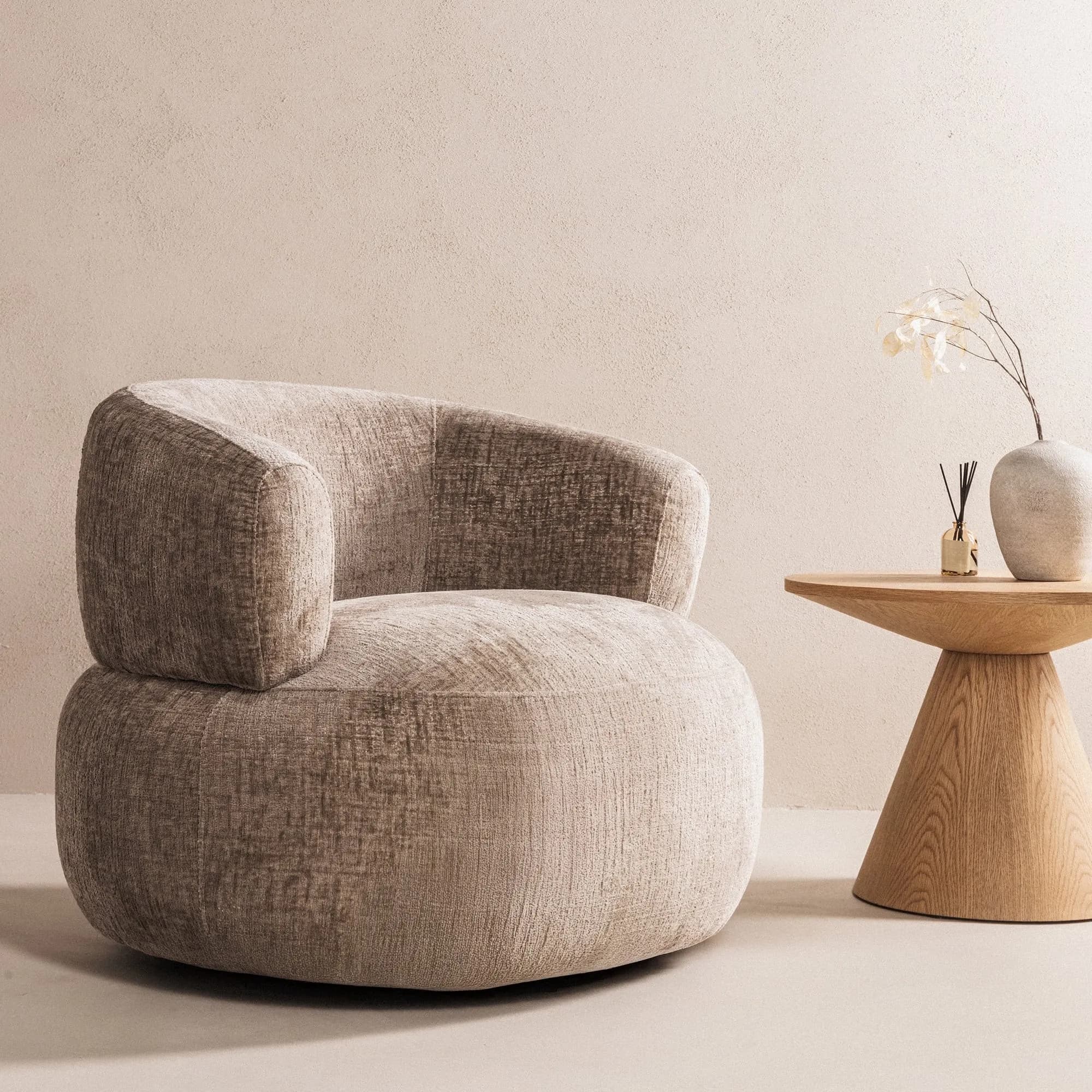 Otočné designové křeslo Ambi, Béžové 2