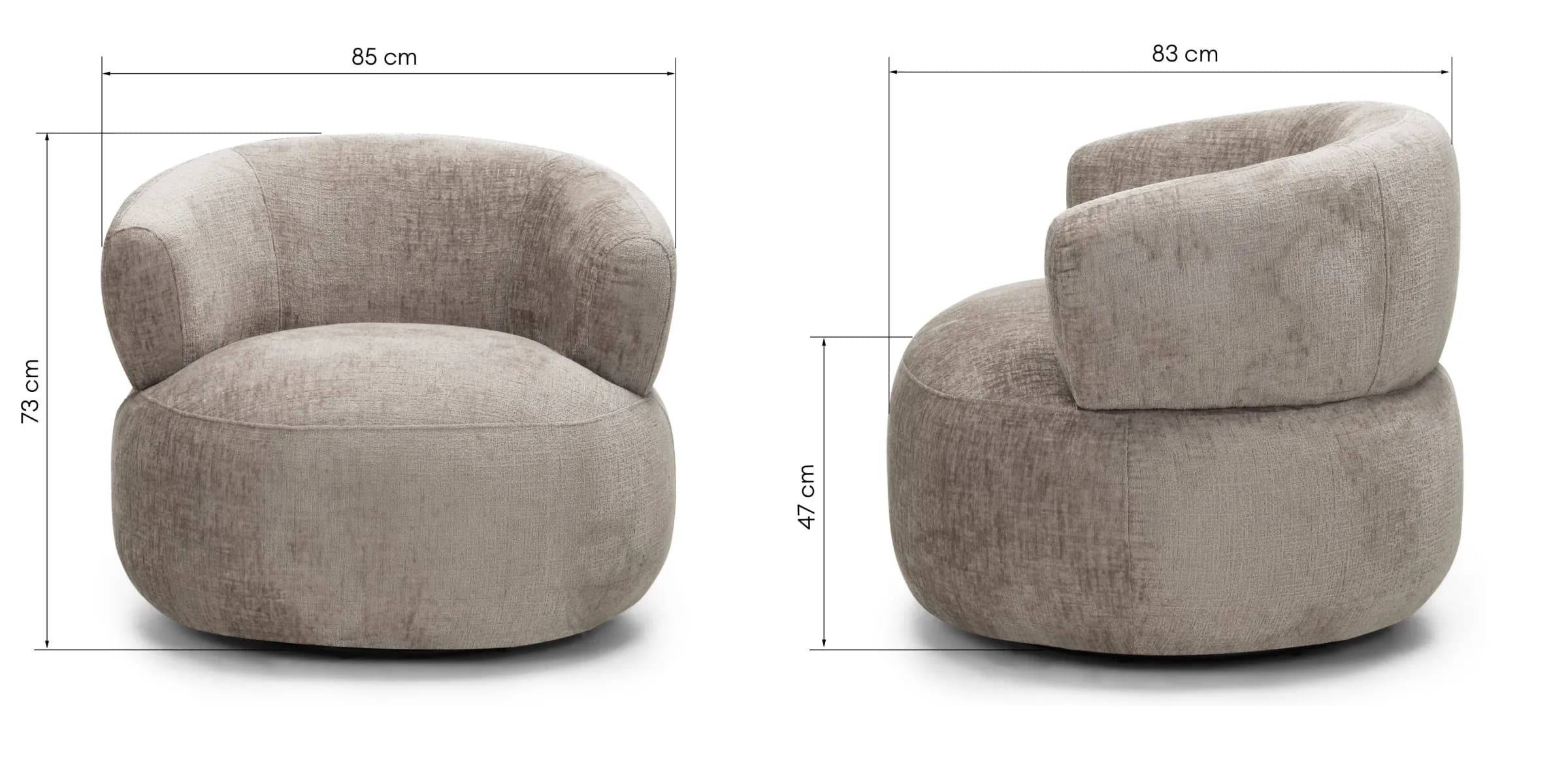 Otočné designové křeslo Ambi, Béžové 9