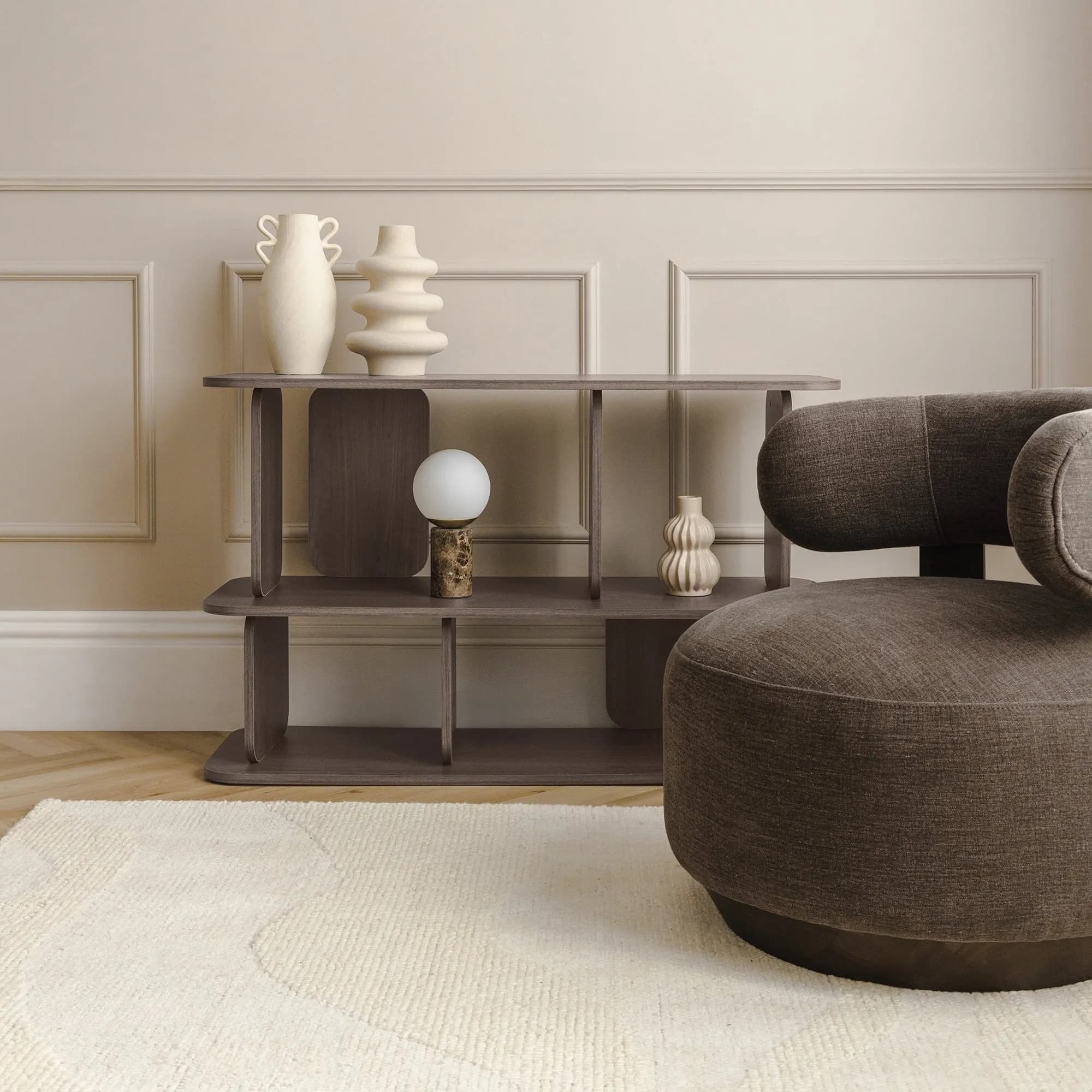 Designové křeslo Dolce espresso/ořech, š 75 × hl 73 × v 74 cm 2