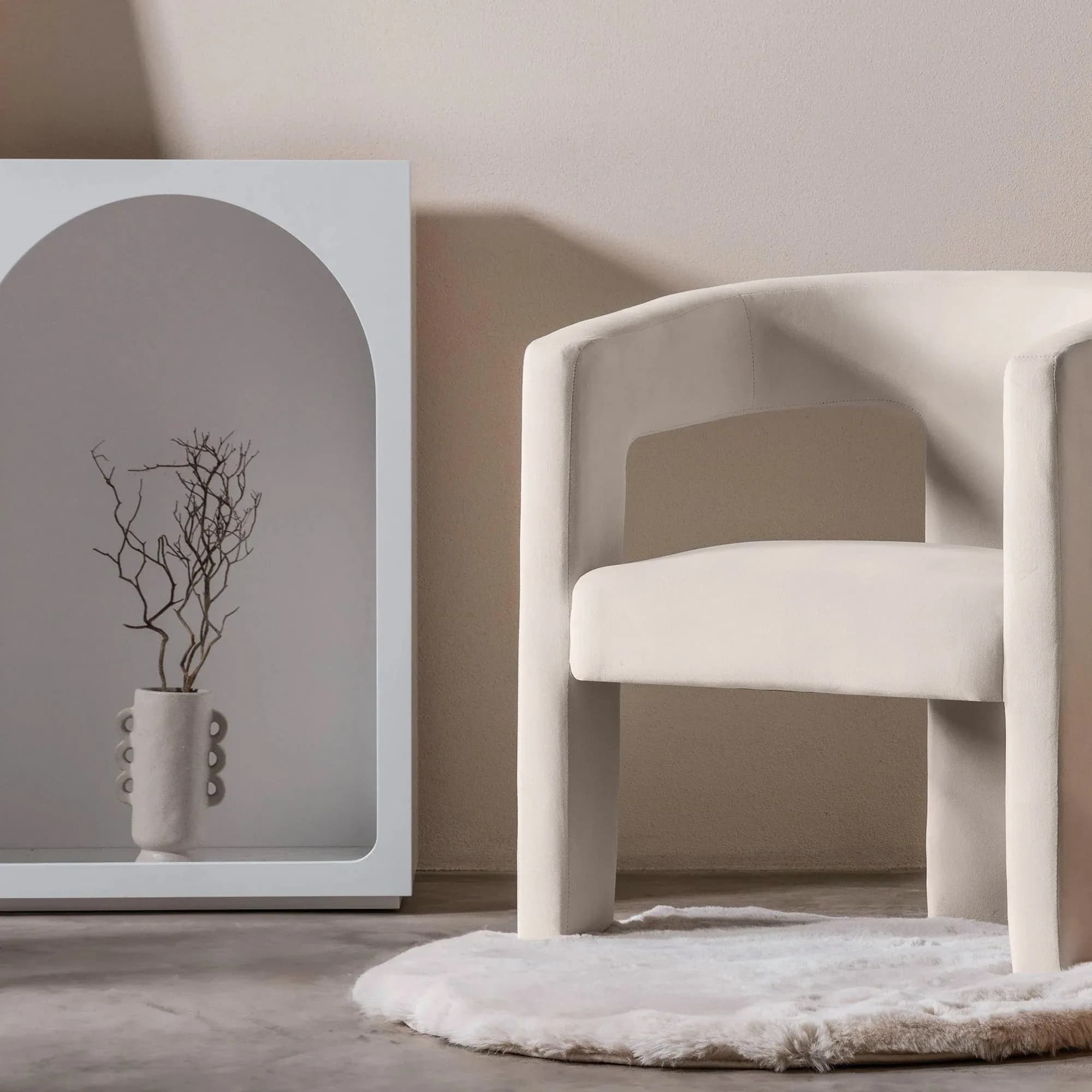 Designové křeslo Lory samet, Béžové 3