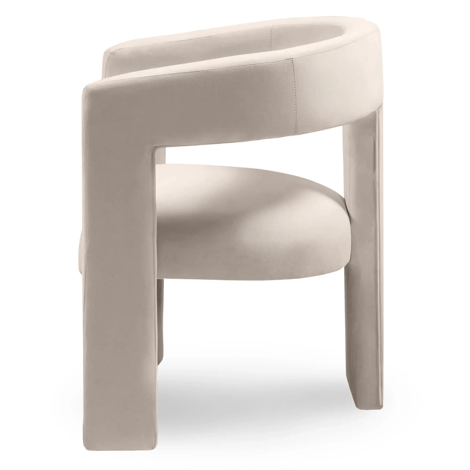 Designové křeslo Lory samet, Béžové 5