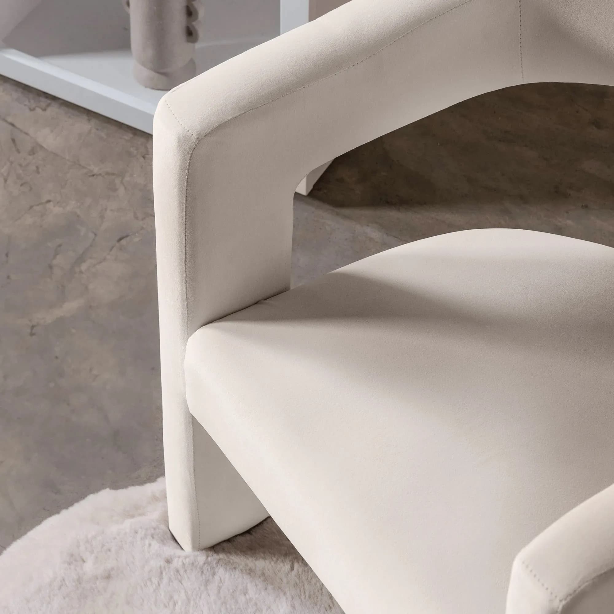 Designové křeslo Lory samet, Béžové 6