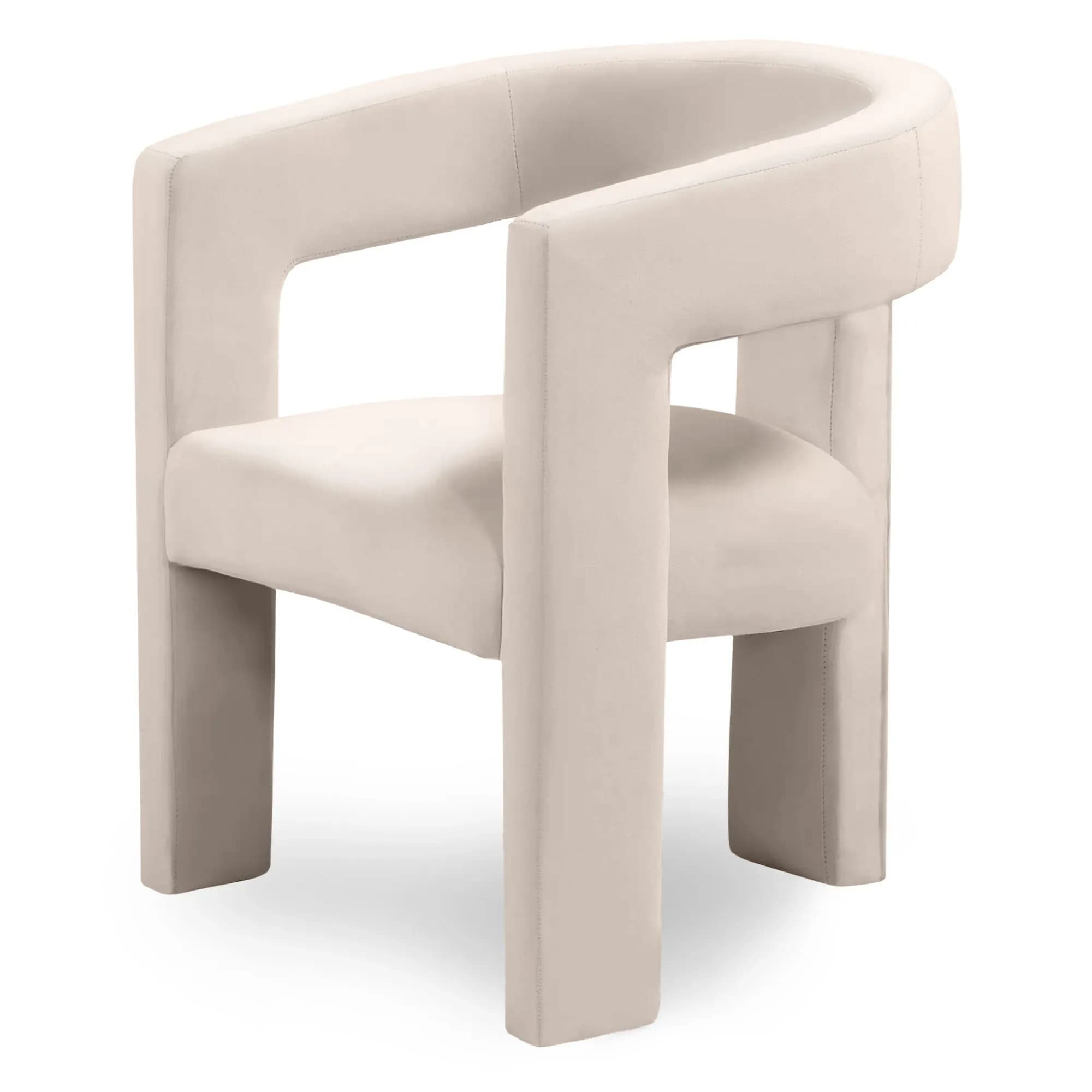 Designové křeslo Lory samet, Béžové 7