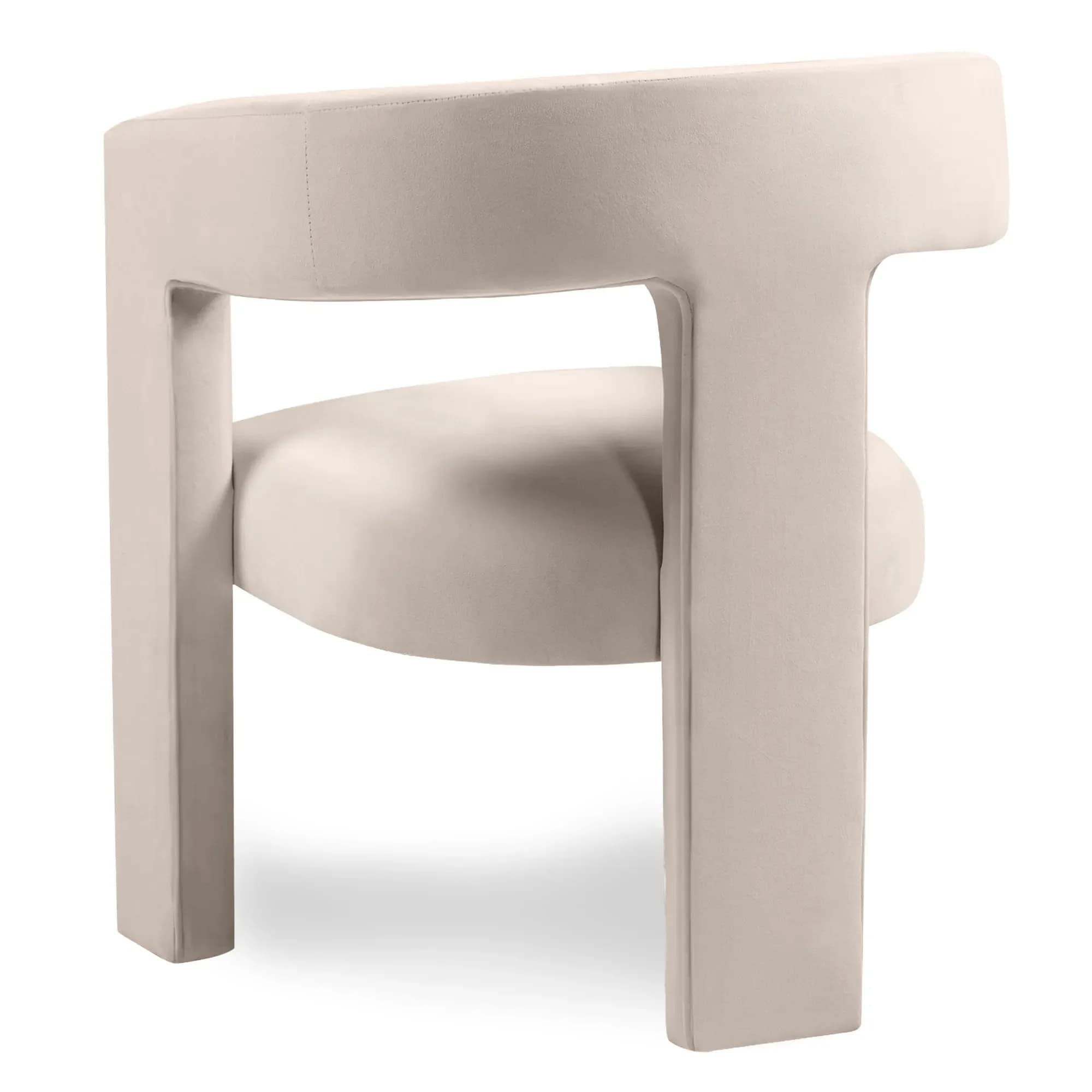 Designové křeslo Lory samet, Béžové 8
