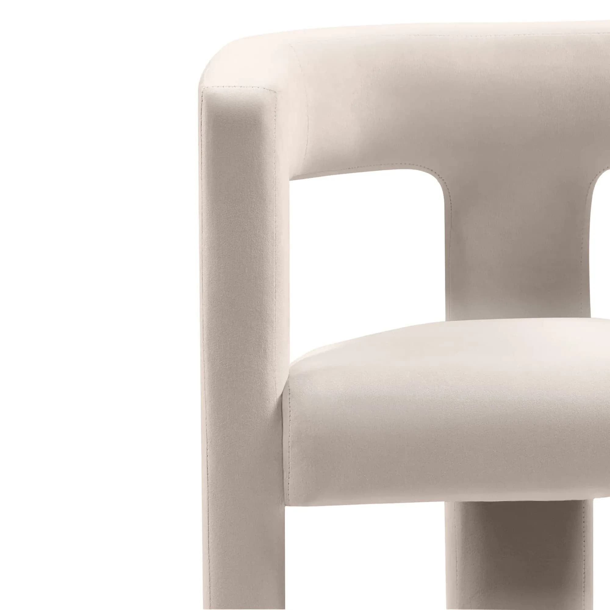 Designové křeslo Lory samet, Béžové 10