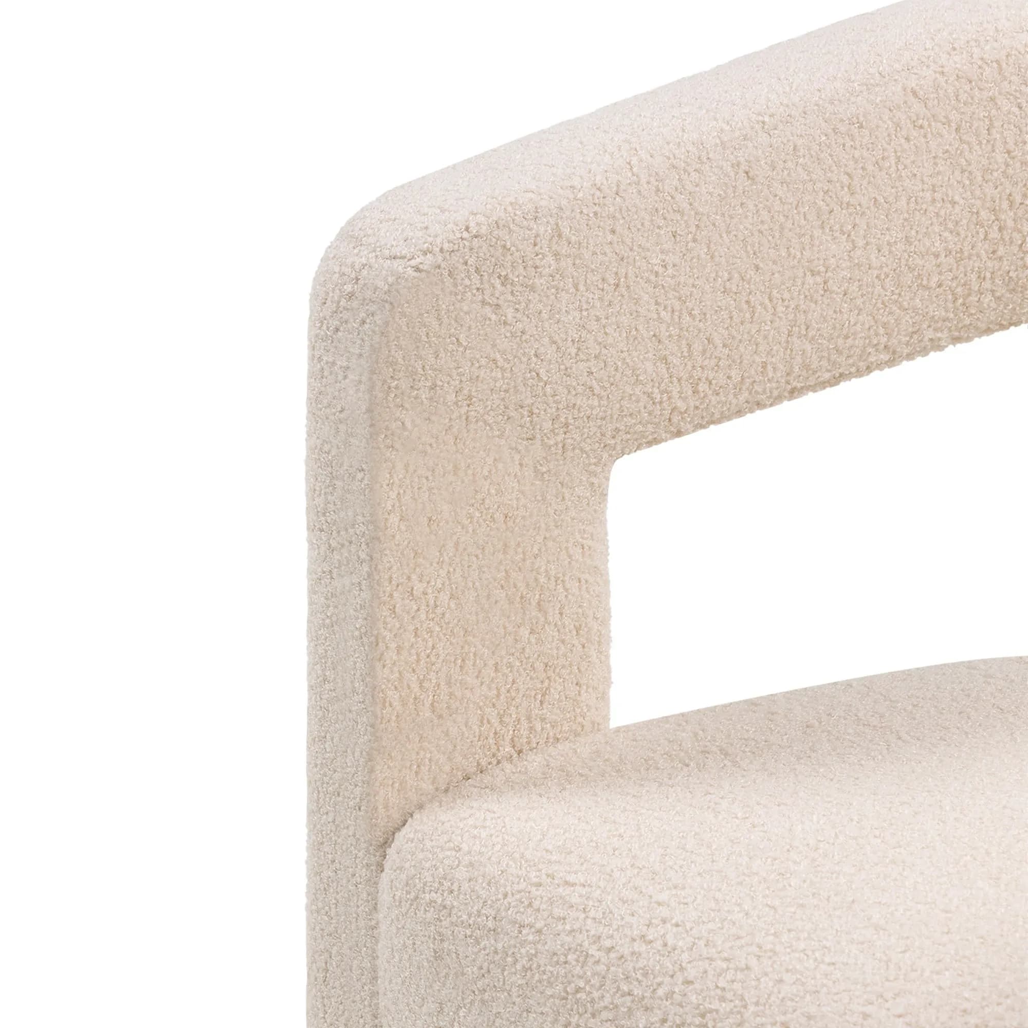 Designové křeslo Lory bouclé, Béžové 10