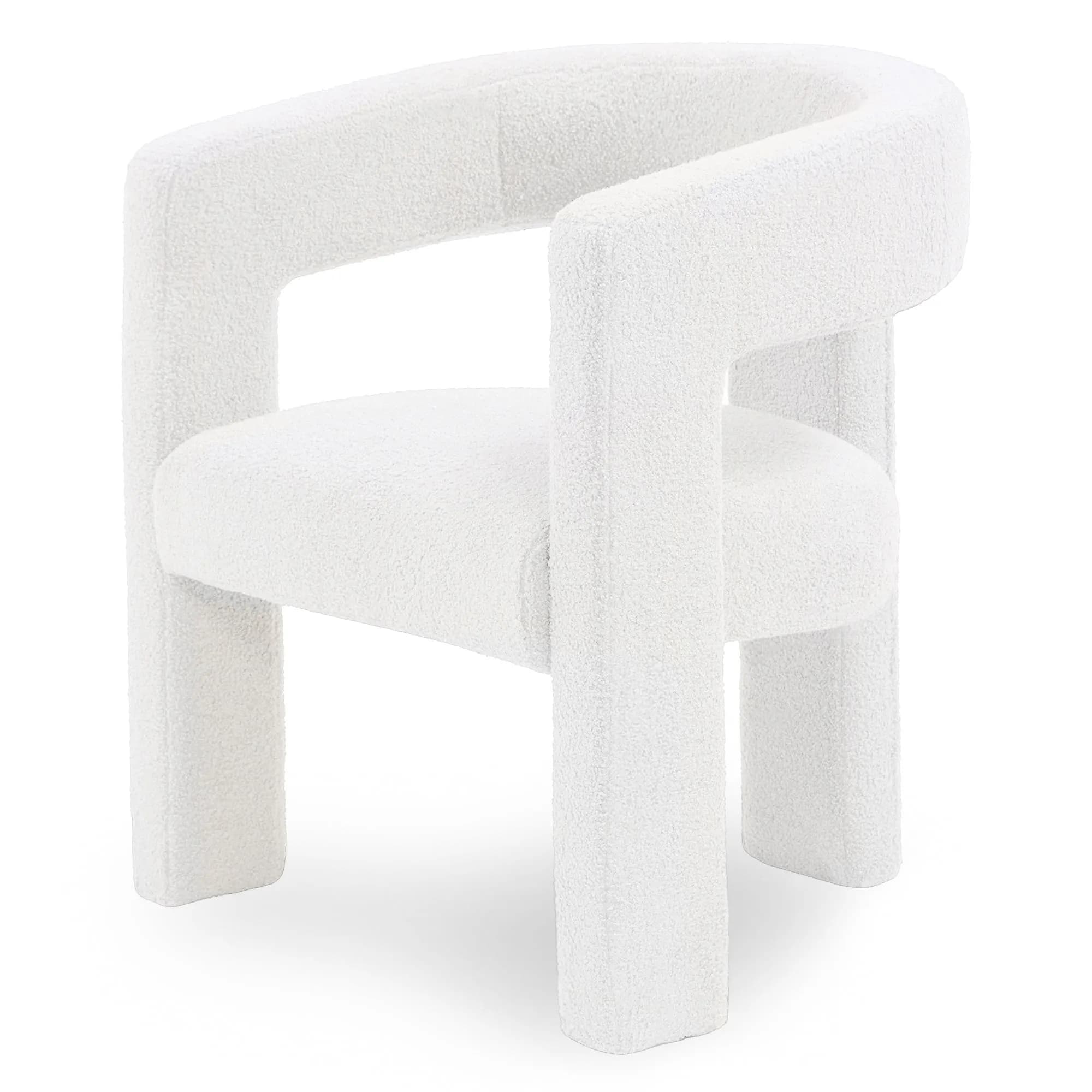 Designové křeslo Lory boucle, Krémové 4