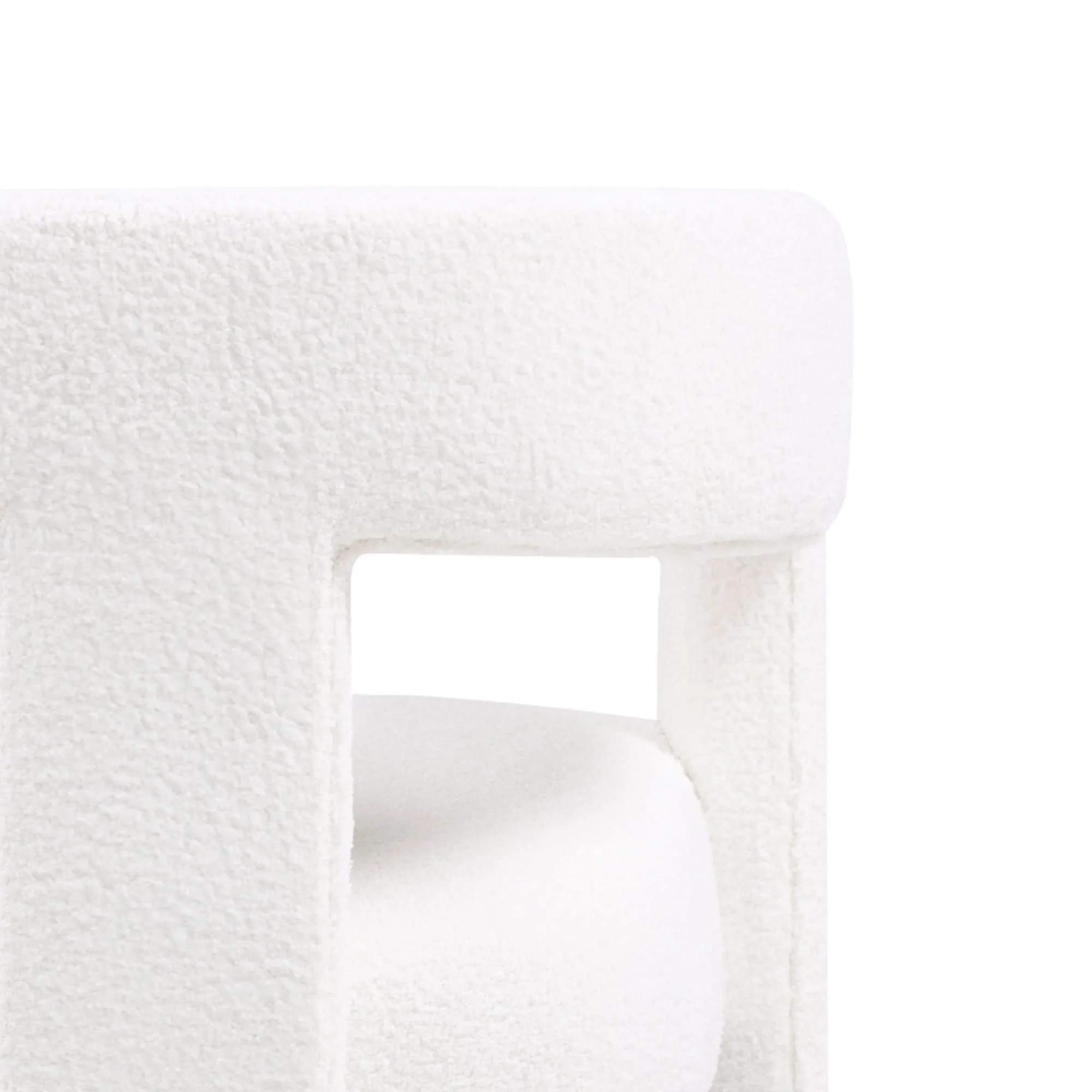 Designové křeslo Lory boucle, Krémové 7