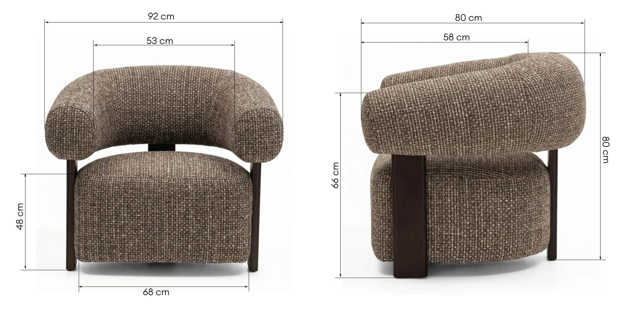 Designové křeslo Maribel /ořech, Hnědo-krémové 6