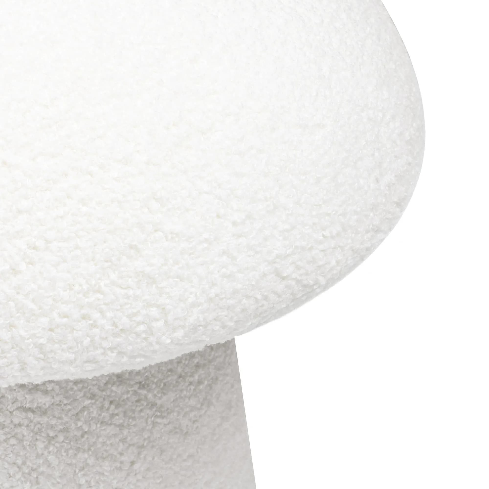 Designový taburet Cap bouclé, Bílý 5