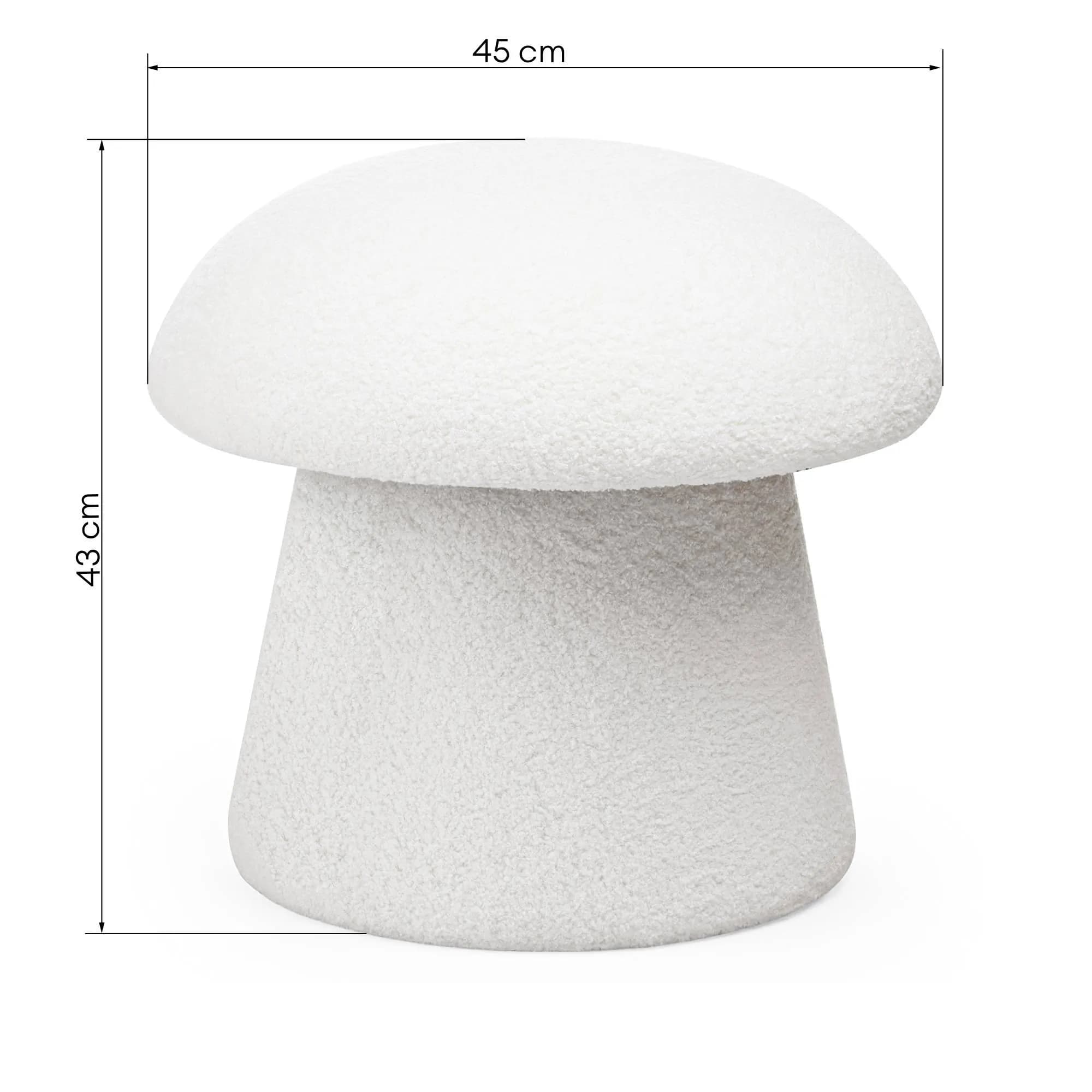 Designový taburet Cap bouclé, Bílý 6