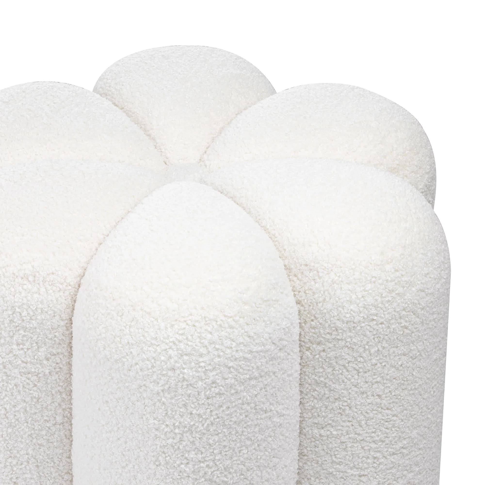Designový taburet Quad bouclé, Bílý 5