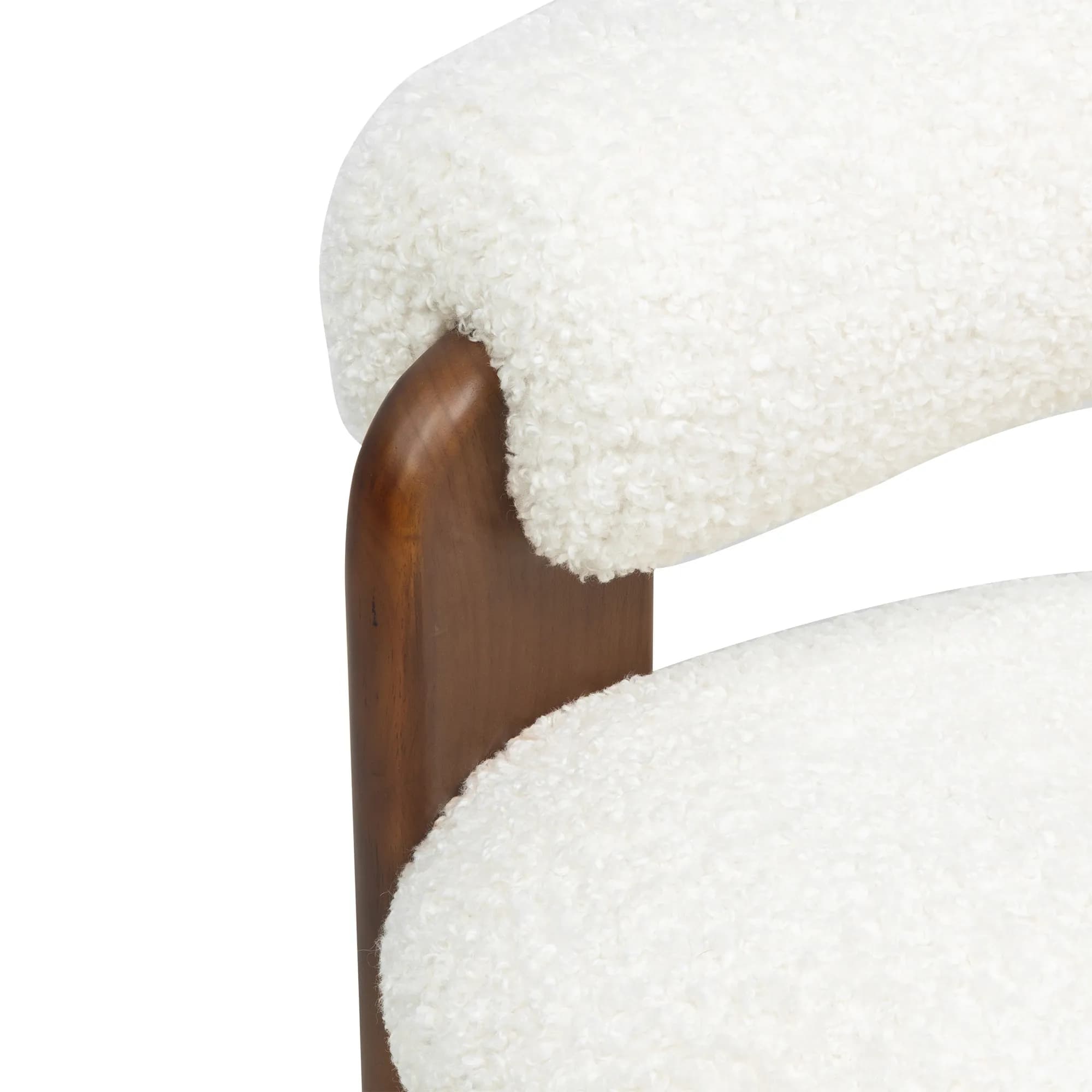 Designové křeslo Jolie bouclé z masivu /ořech, Krémové 7