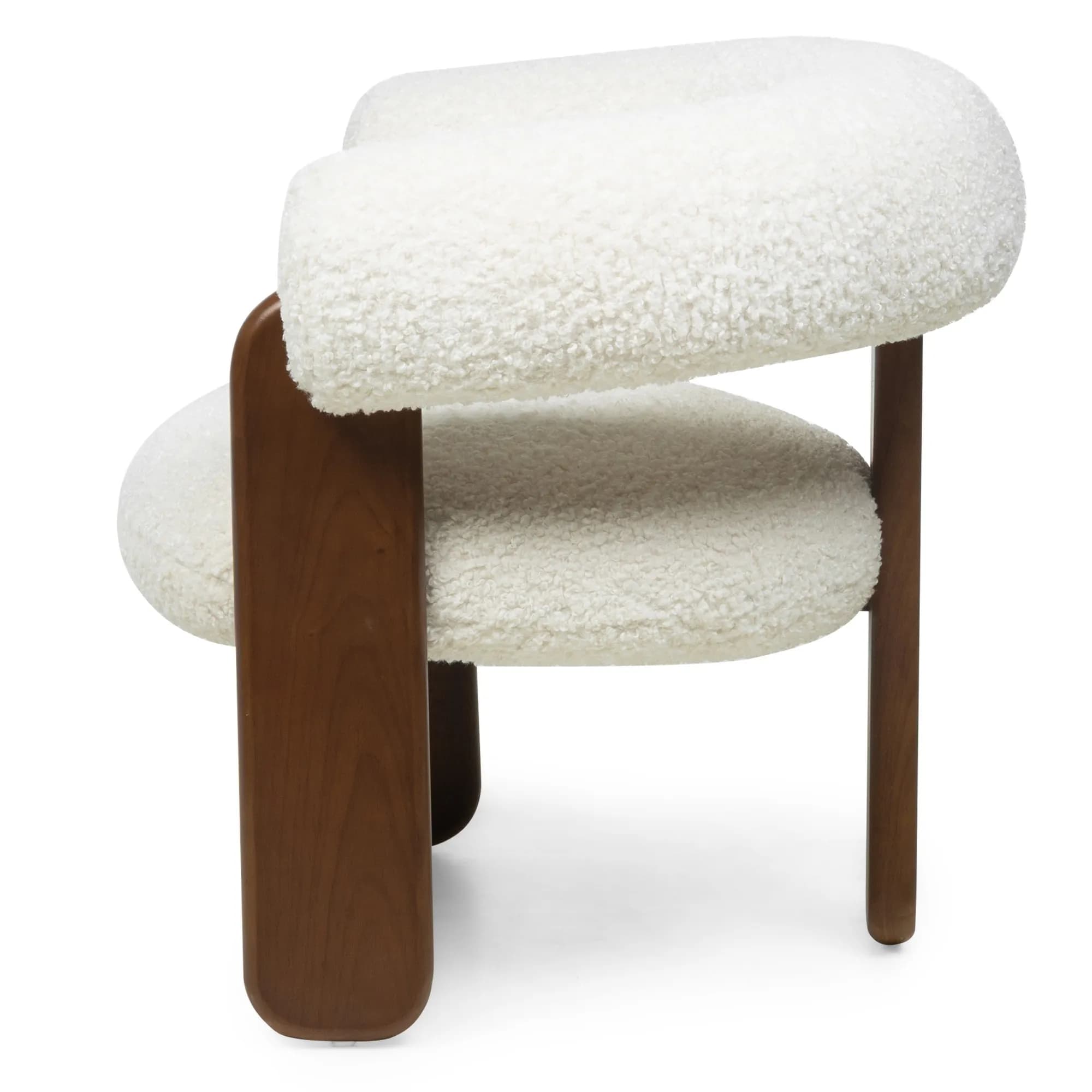 Designové křeslo Jolie bouclé z masivu /ořech, Krémové 6