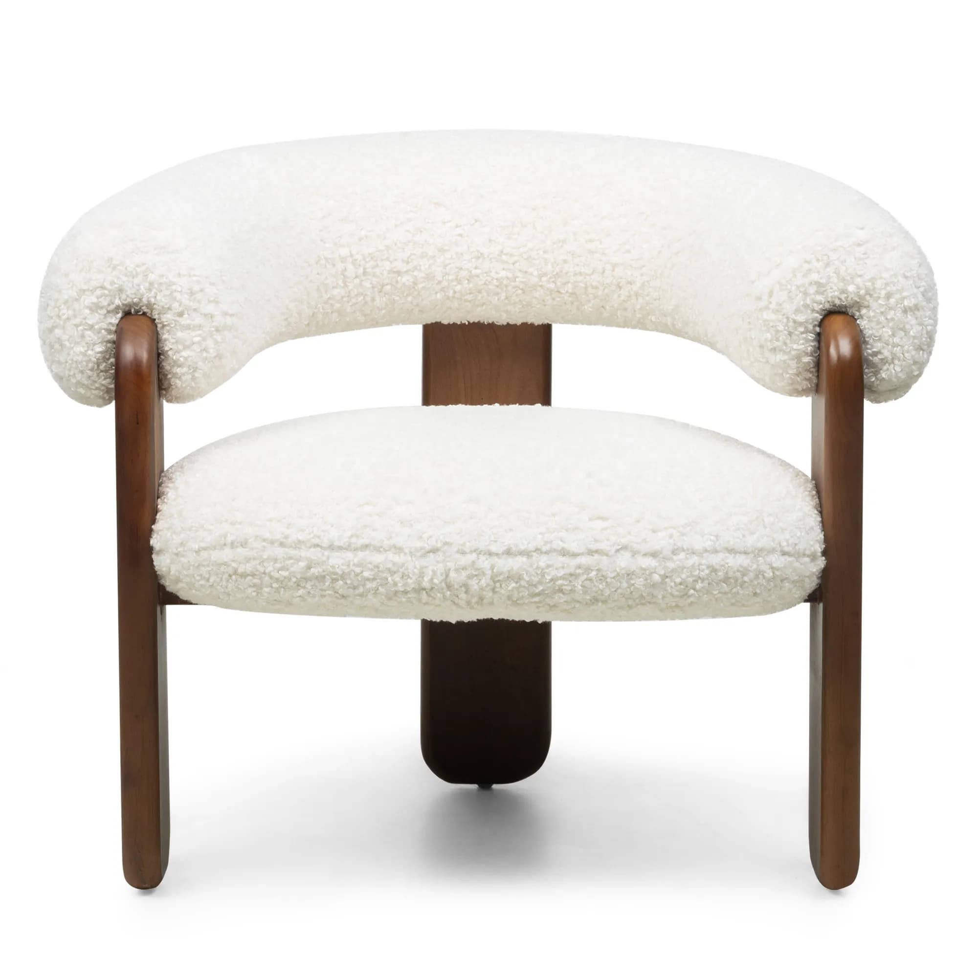 Designové křeslo Jolie bouclé z masivu /ořech