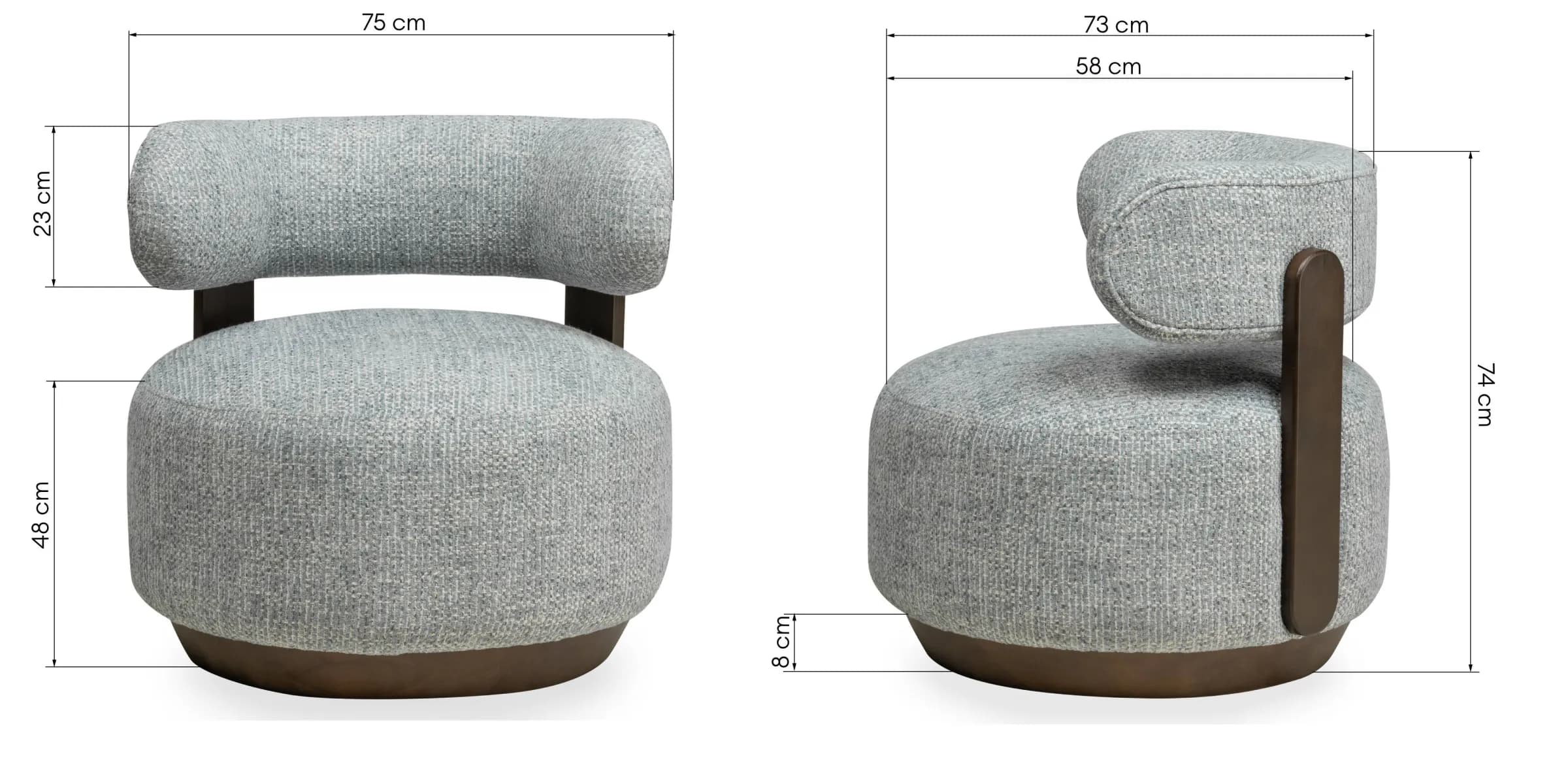 Designové křeslo Dolce /ořech, Modro-béžové 10