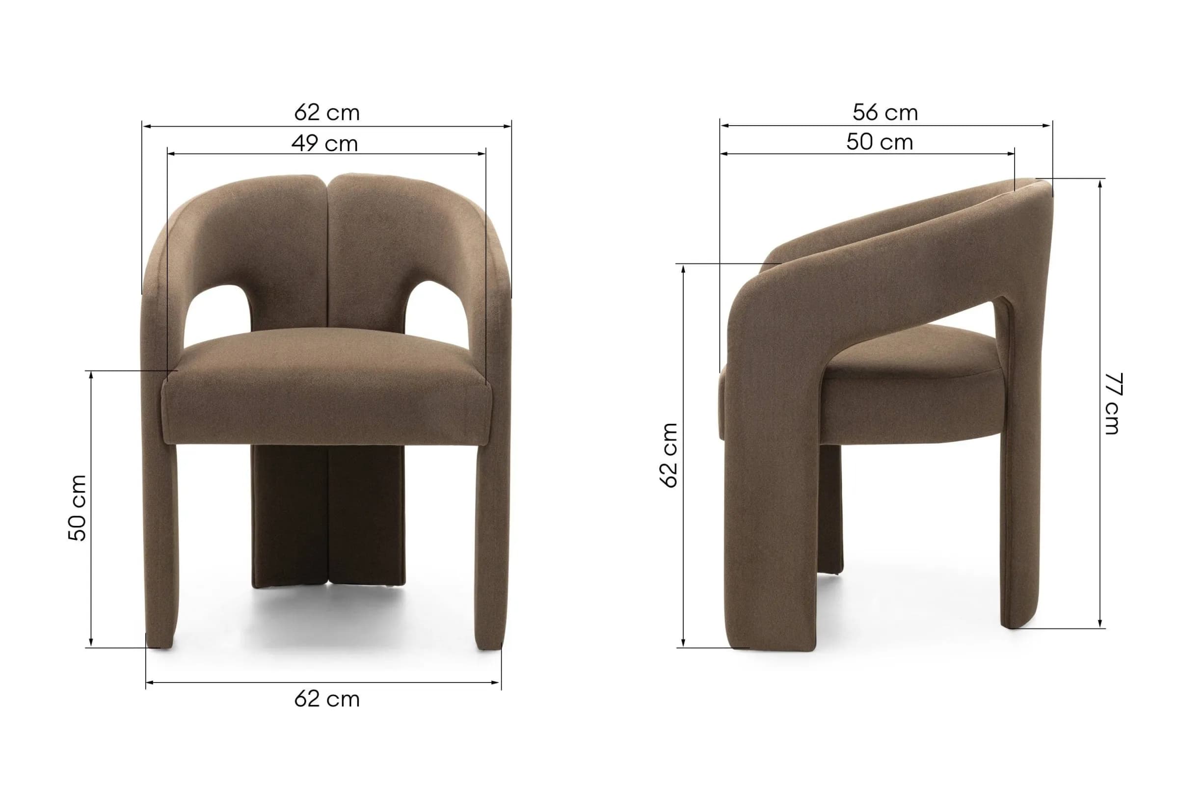 Designové křeslo Castelo moka, š 62 × hl 56 × v 77 cm 9