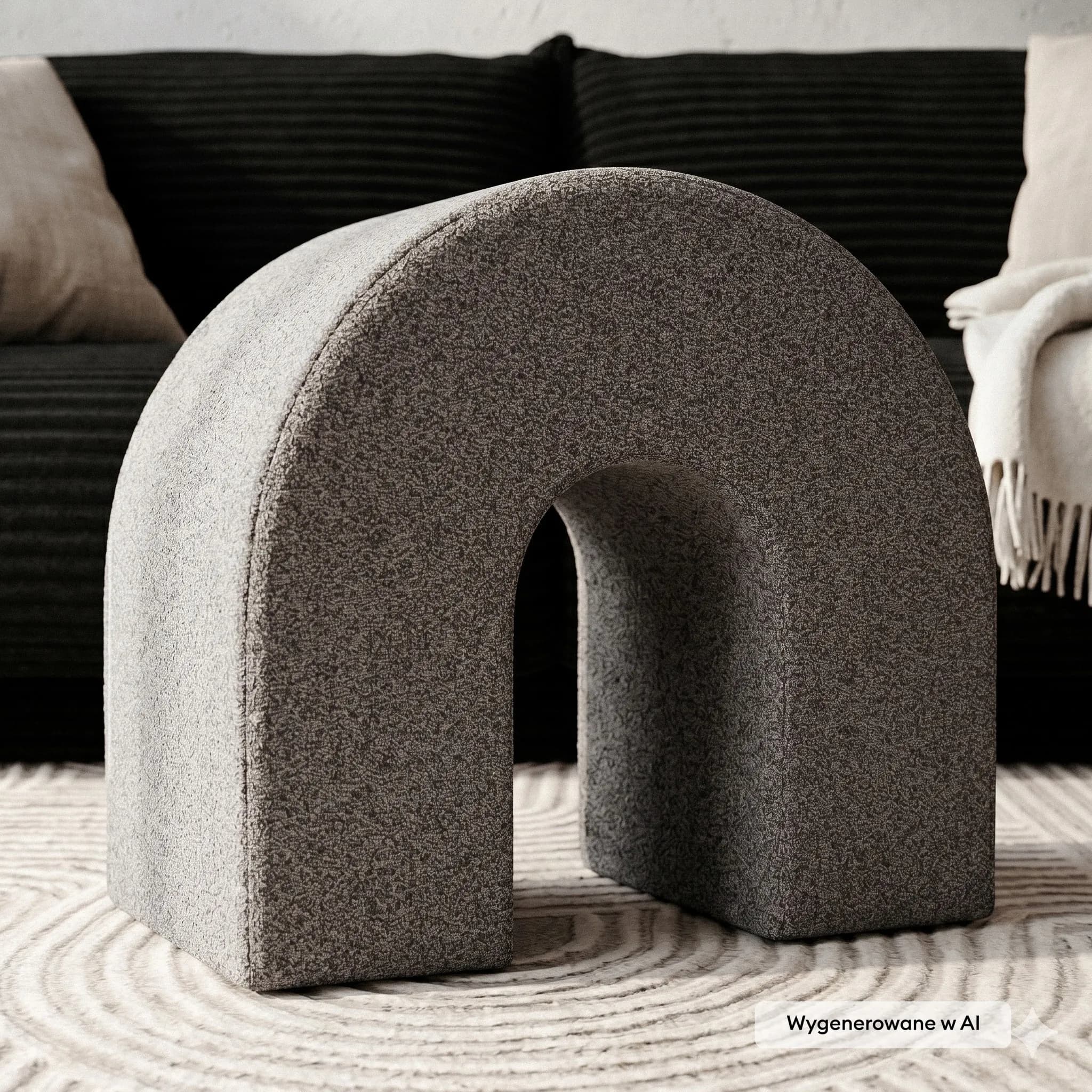 Designový taburet Arc, Světle hnědý 4