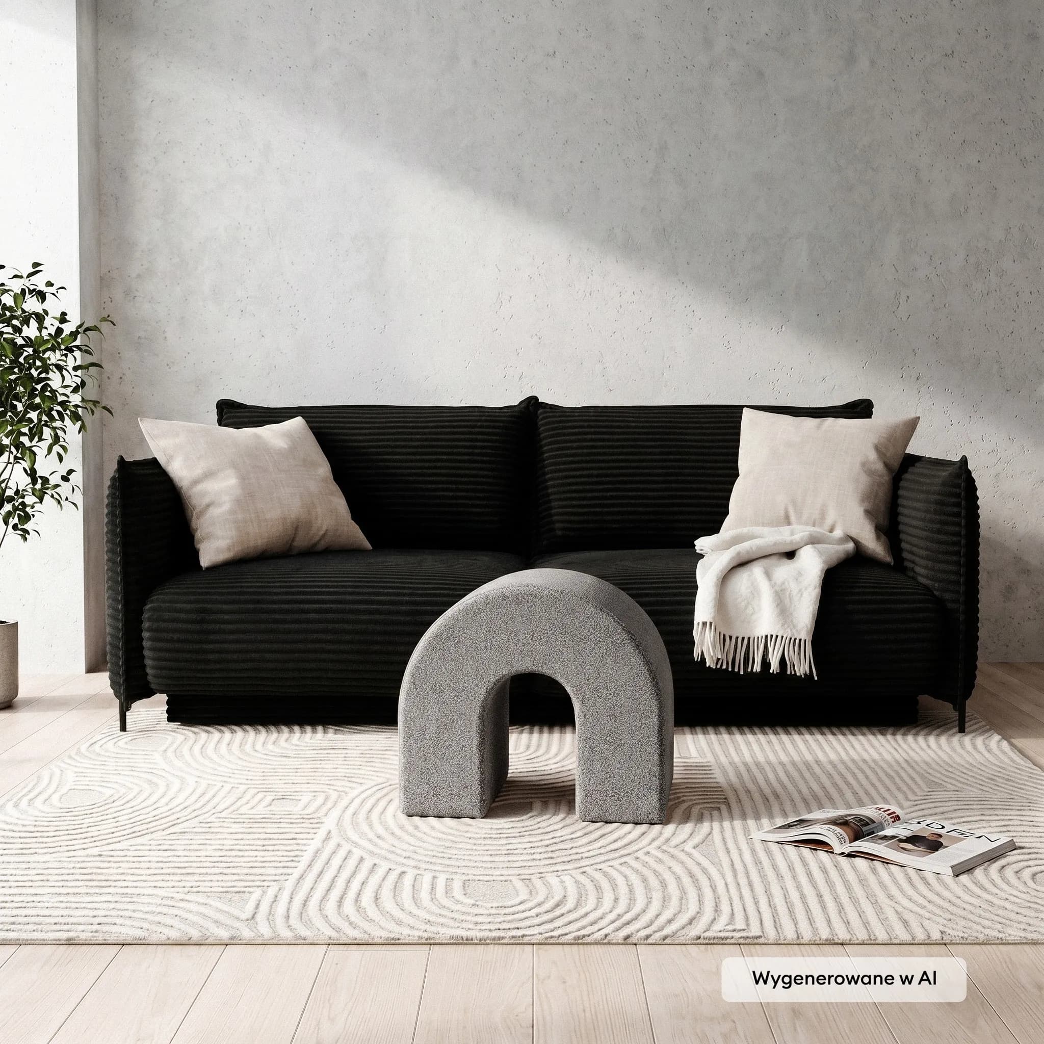 Designový taburet Arc, Světle hnědý 2