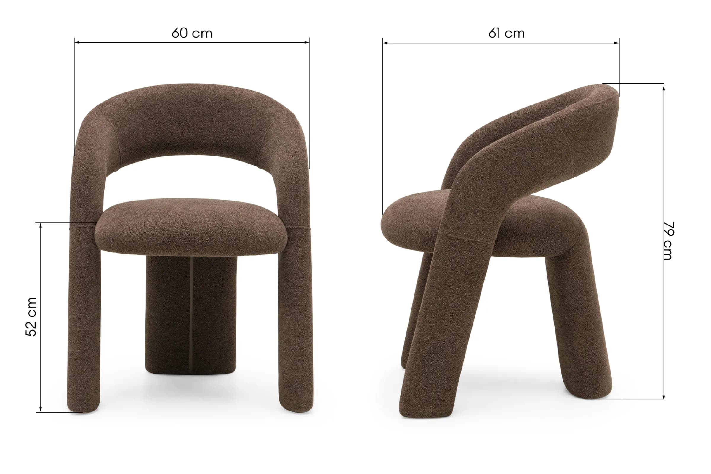 Designové křeslo Elise, Hnědé 9