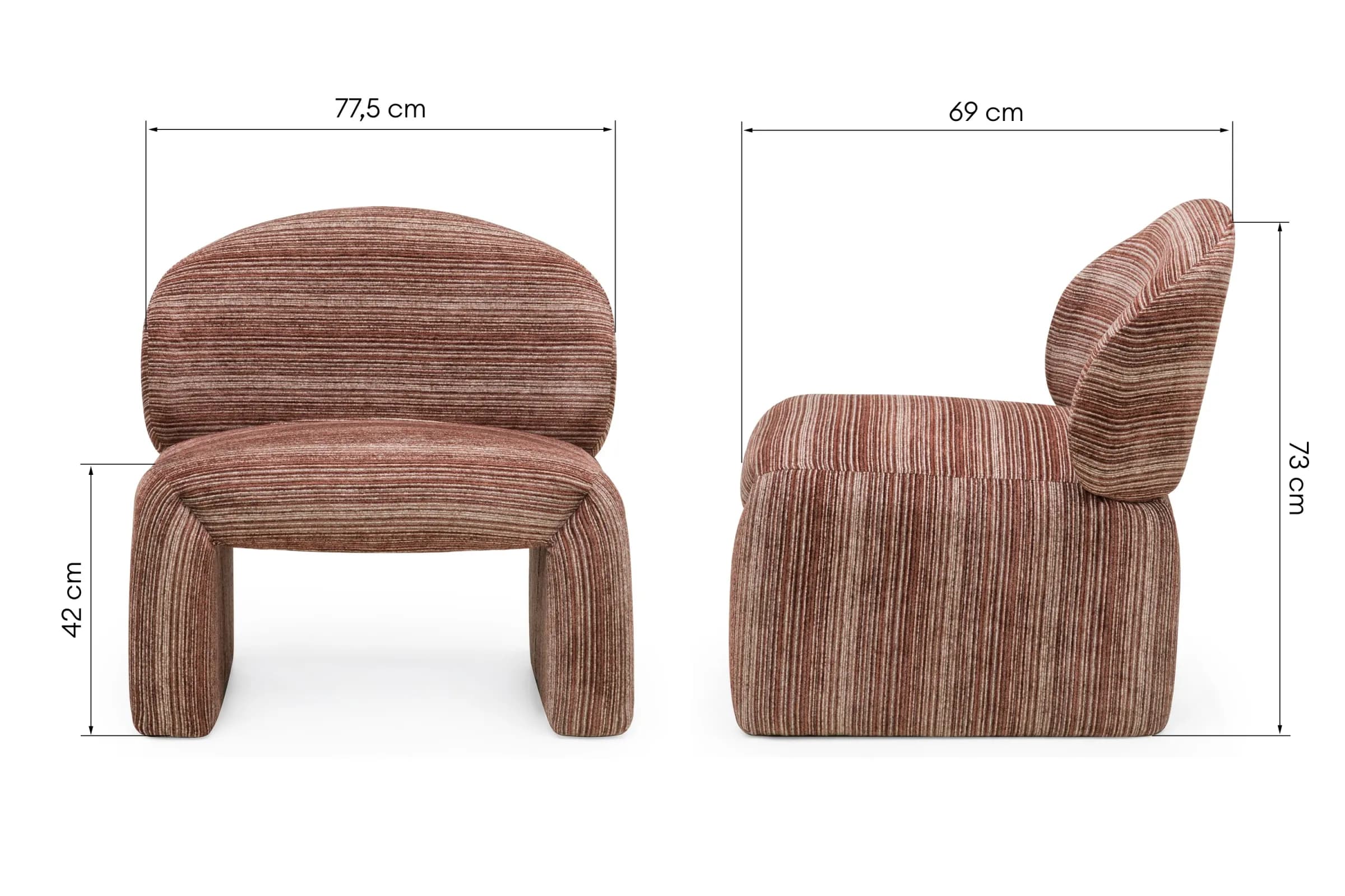 Designové křeslo Sena, Měděné 8