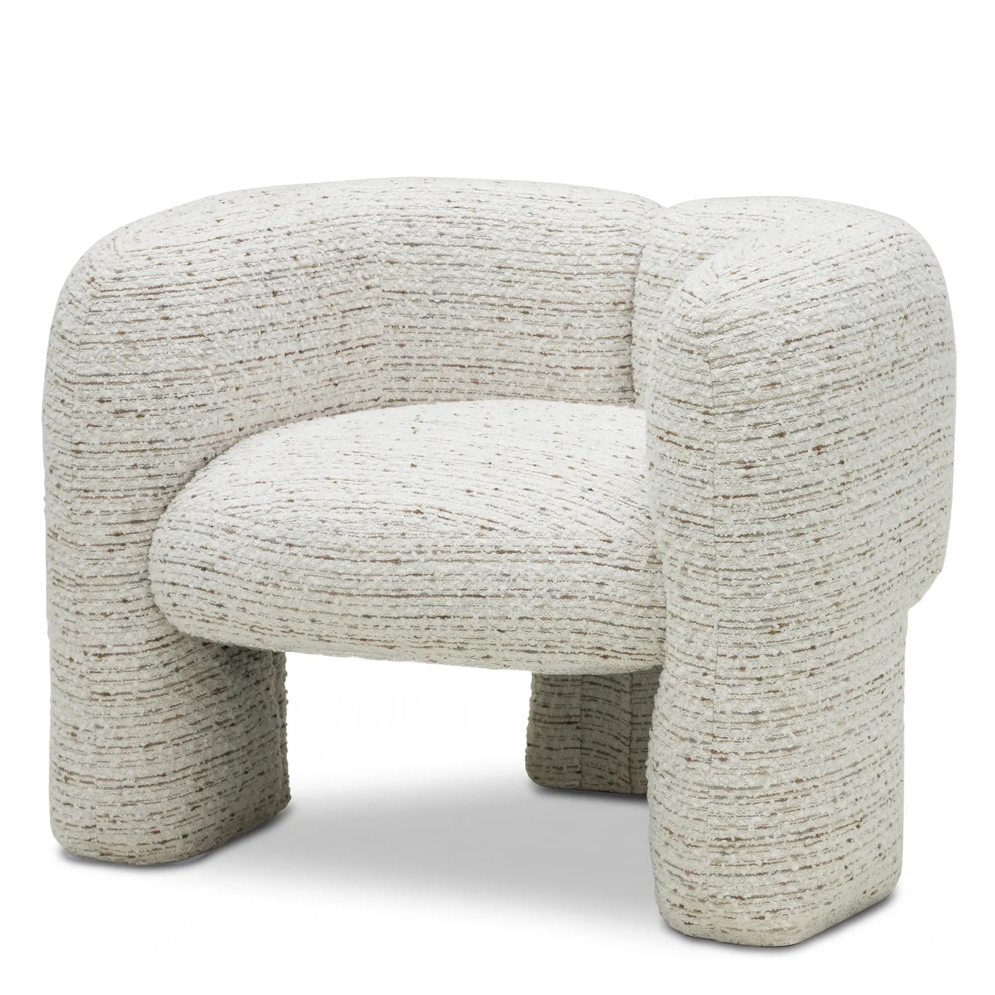 Designové křeslo Maylo bouclé, Krémové 3