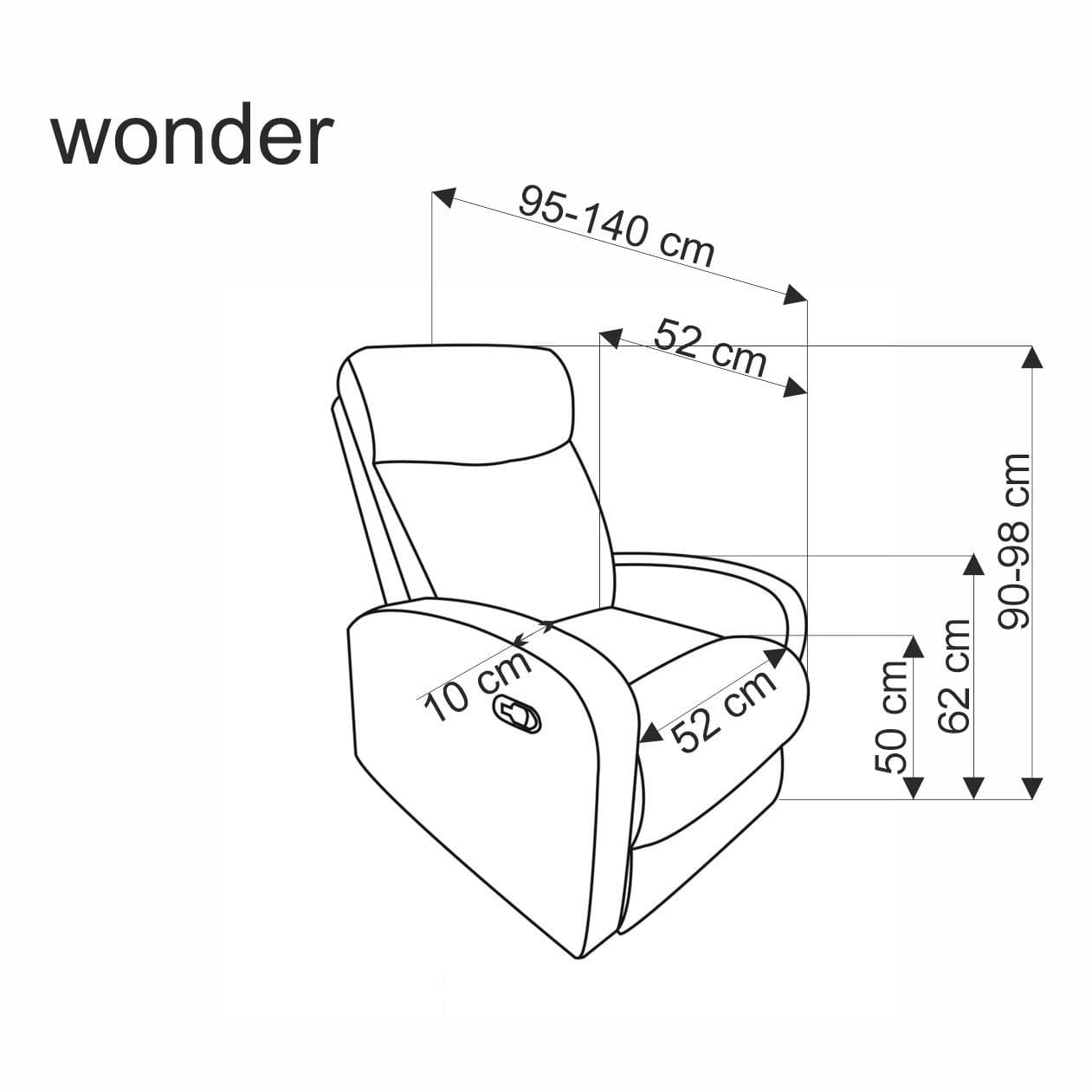 Polohovací křeslo Wonder s funkcí houpání skořicové, š 75 × hl 95 × v 90 cm 5