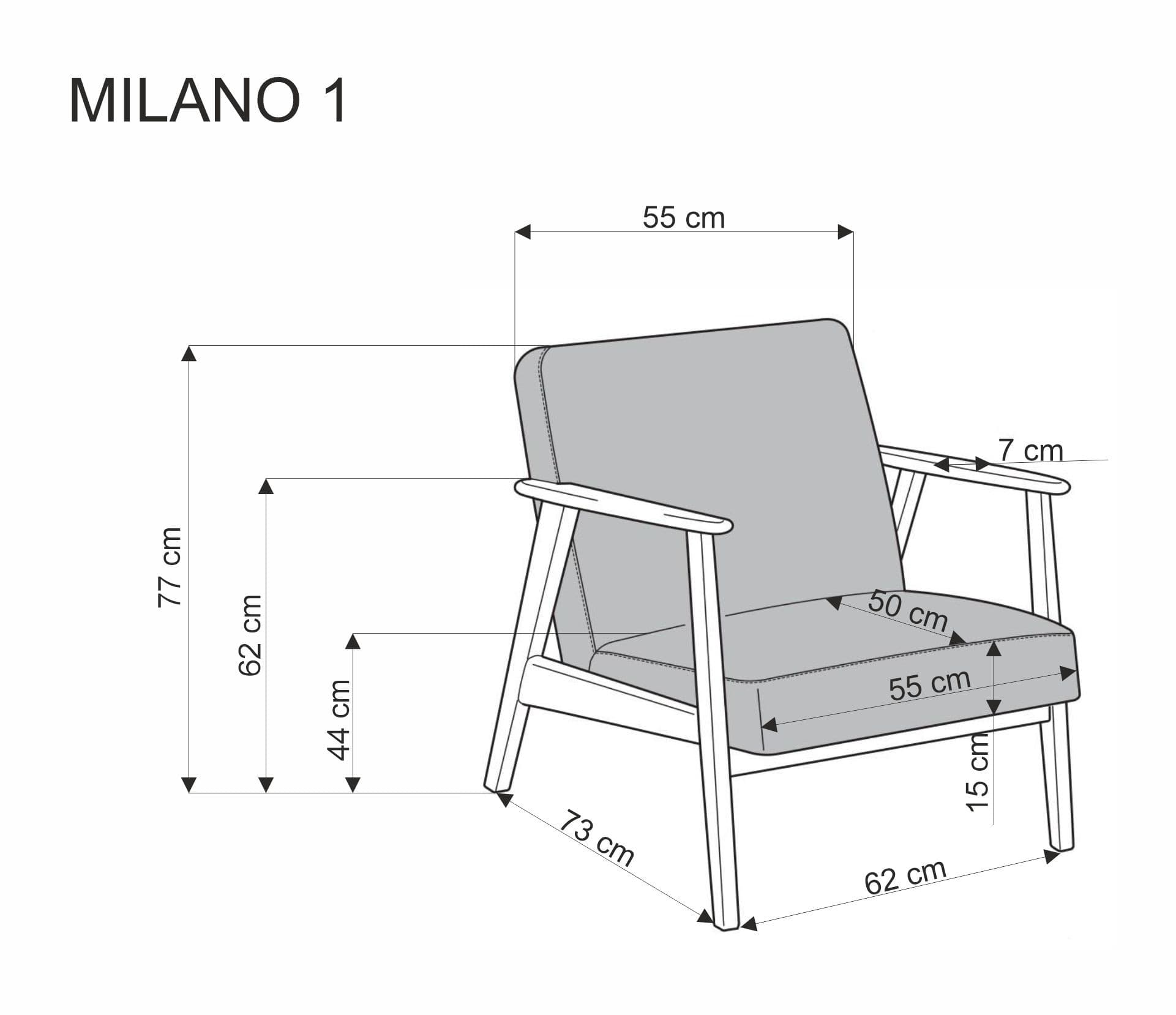 Křeslo Milano z masivu, Olivové 4