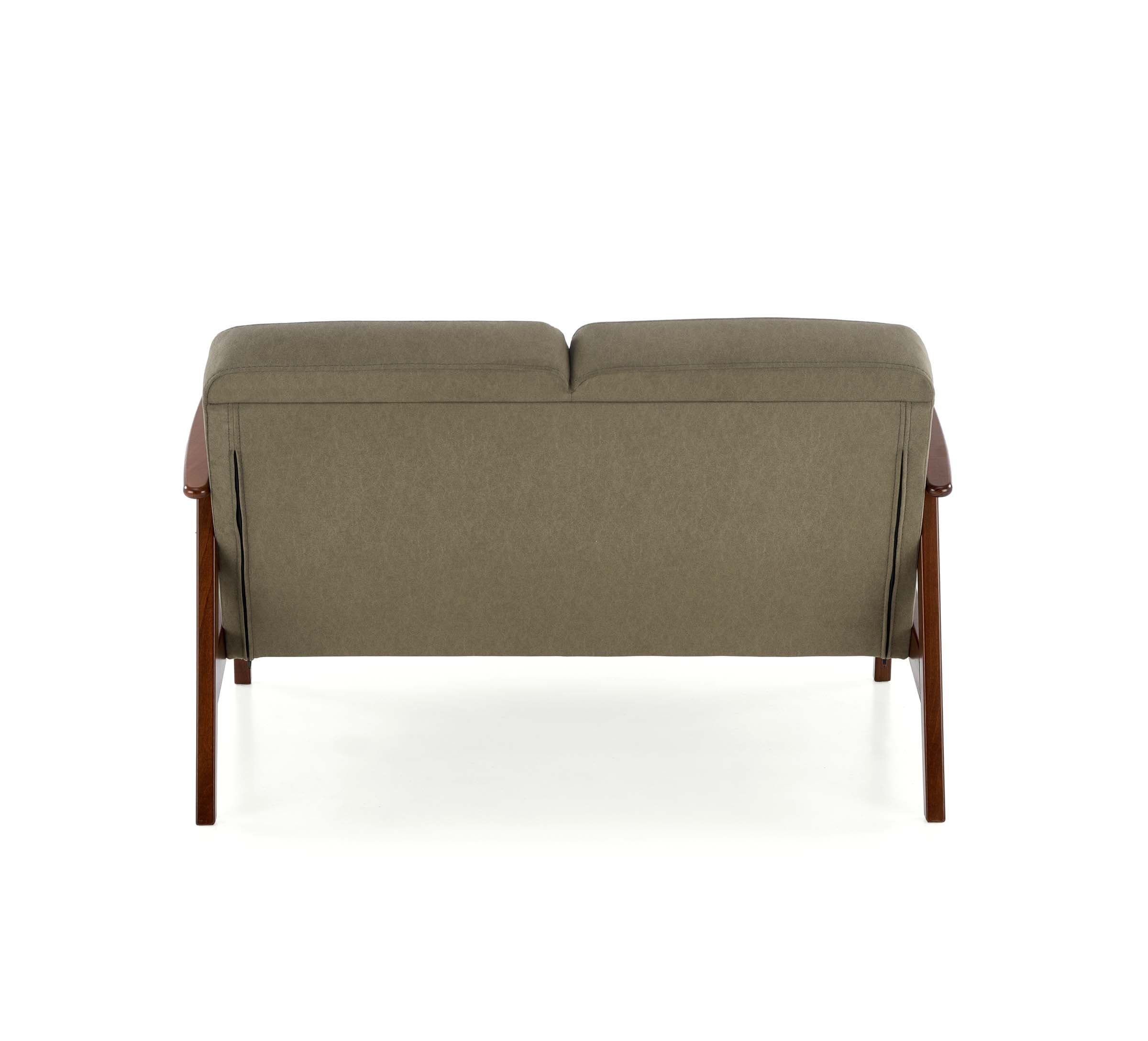 Dvoumístná pohovka Milano z masivu 120 cm, Olivová/ořechová 3